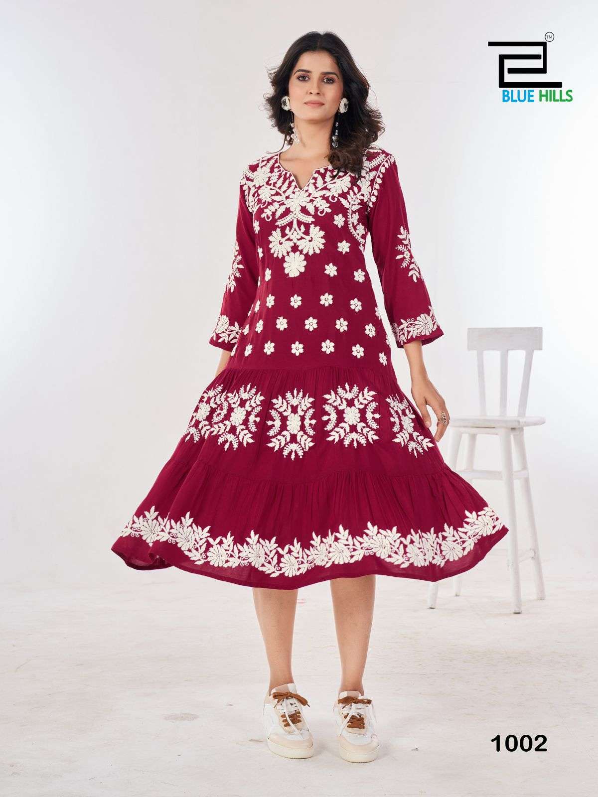 BLUE HILLS KIARA VOL 10 RAYON FANCY LUCKNOWI WORKS KURTI