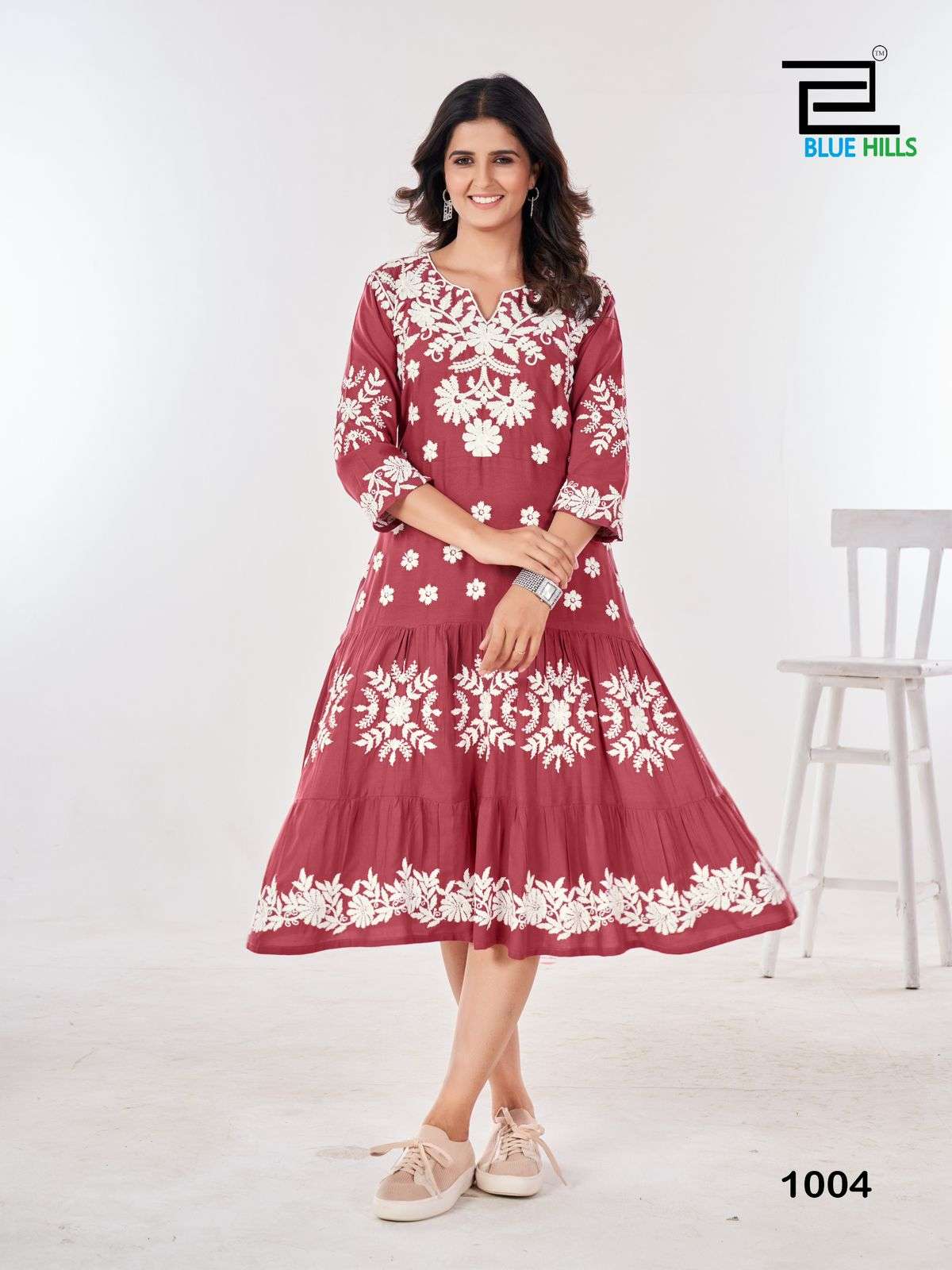 BLUE HILLS KIARA VOL 10 RAYON FANCY LUCKNOWI WORKS KURTI