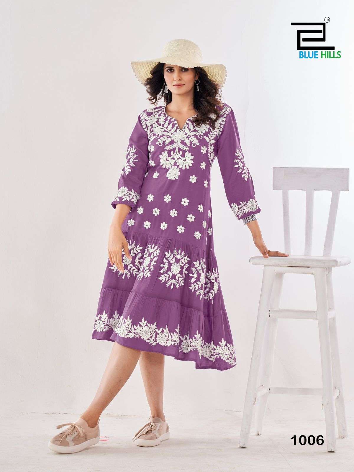 BLUE HILLS KIARA VOL 10 RAYON FANCY LUCKNOWI WORKS KURTI
