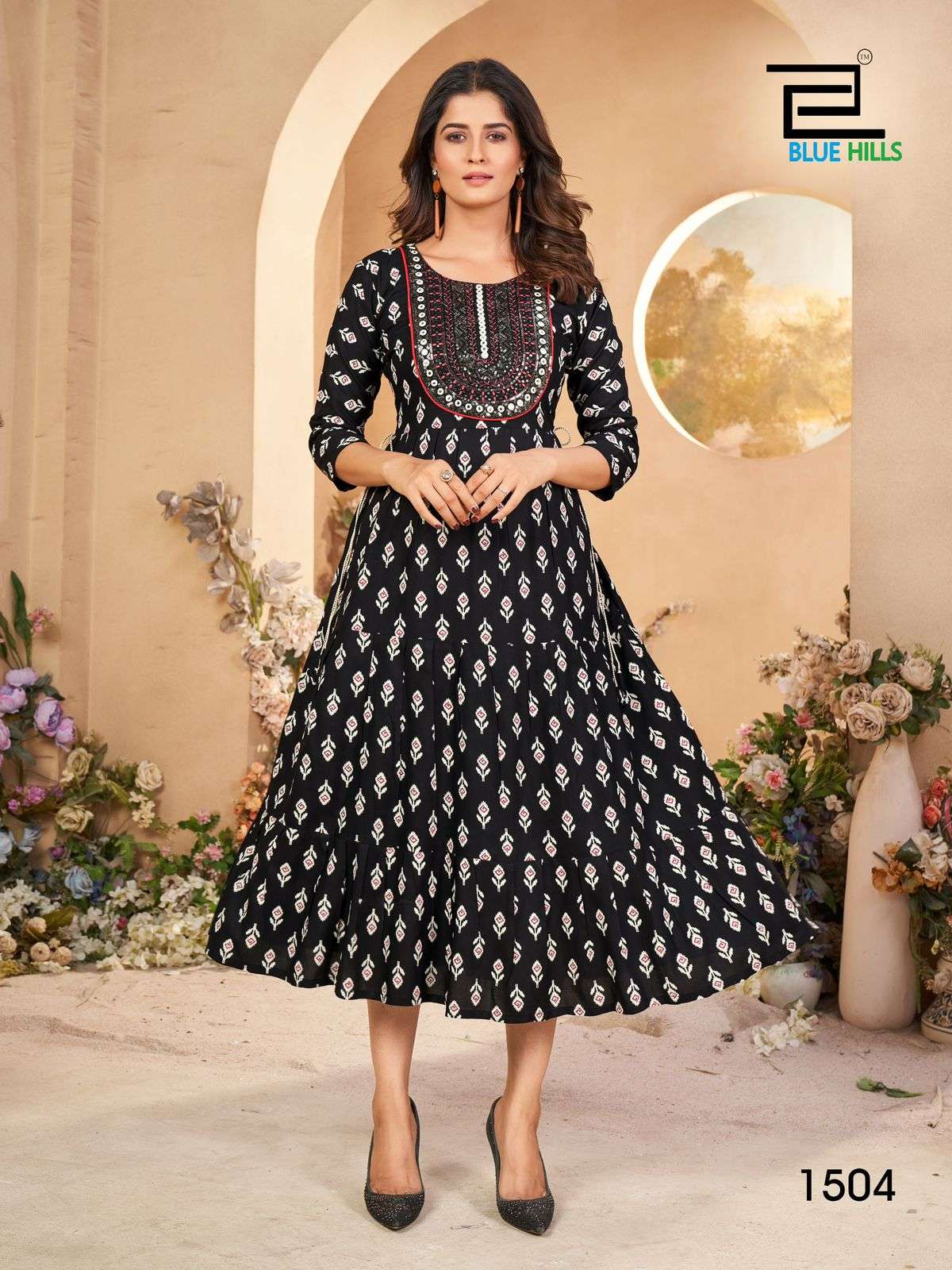 BLUE HILLS SARFARAZ VOL 15 RAYON PRINTS FANCY GOWN 