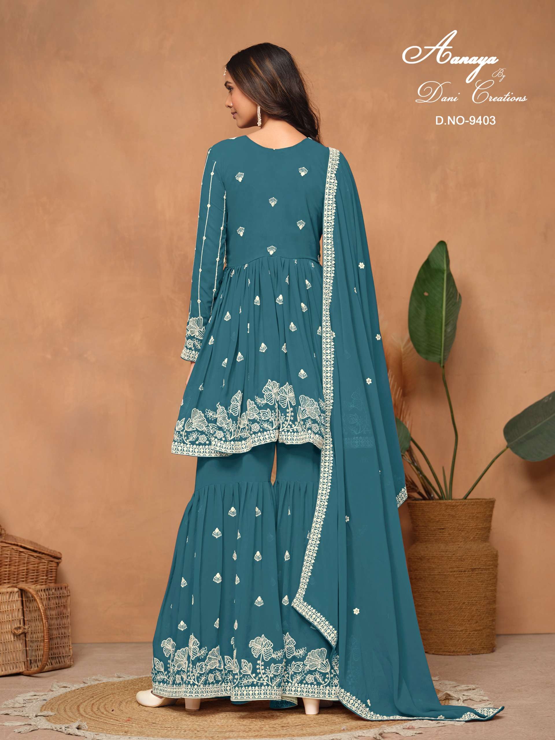 DANI CREATIONS AANAYA 9400 SERIES HEAVY DESIGNER SHARARA SUIT