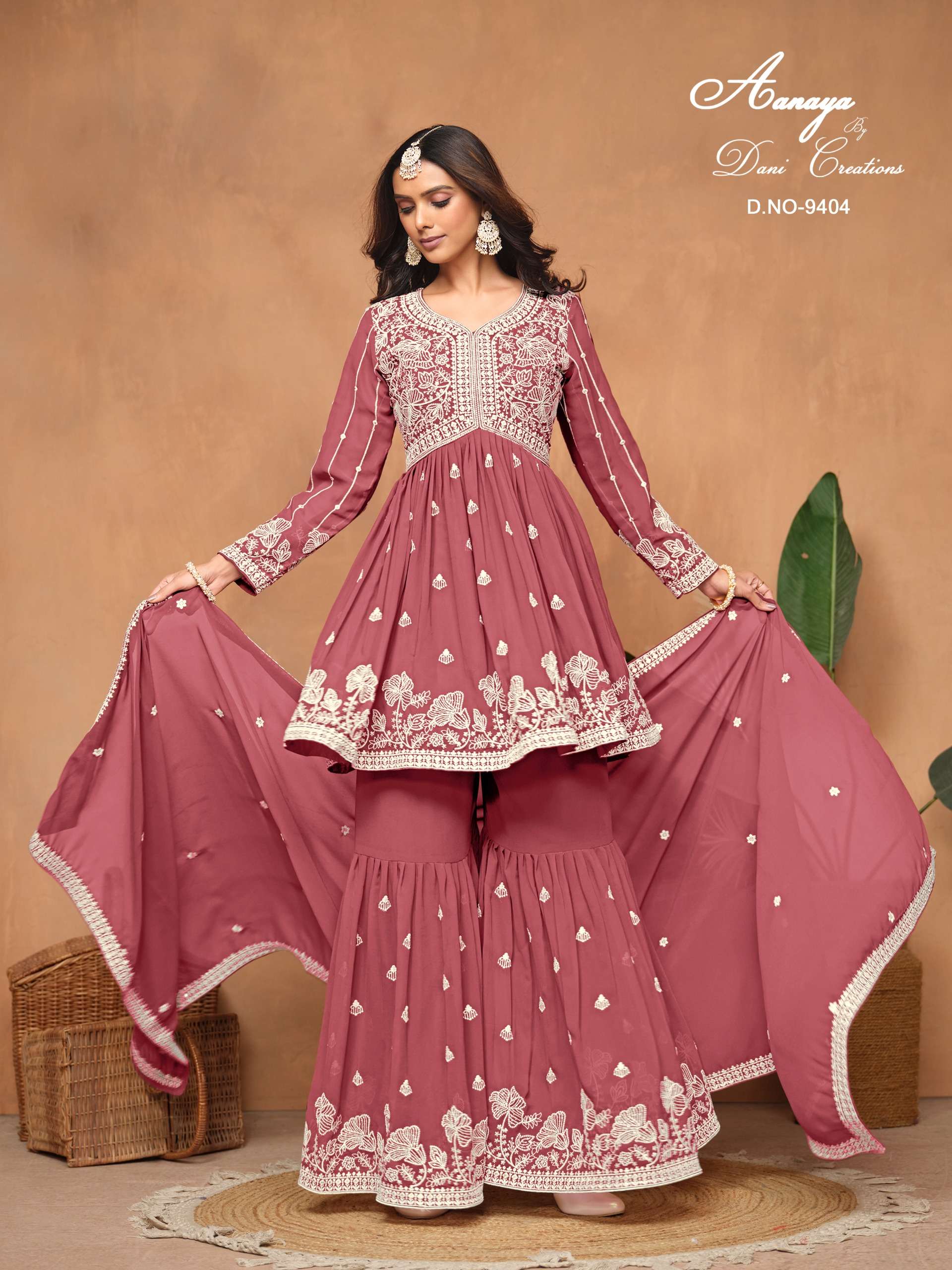 DANI CREATIONS AANAYA 9400 SERIES HEAVY DESIGNER SHARARA SUIT