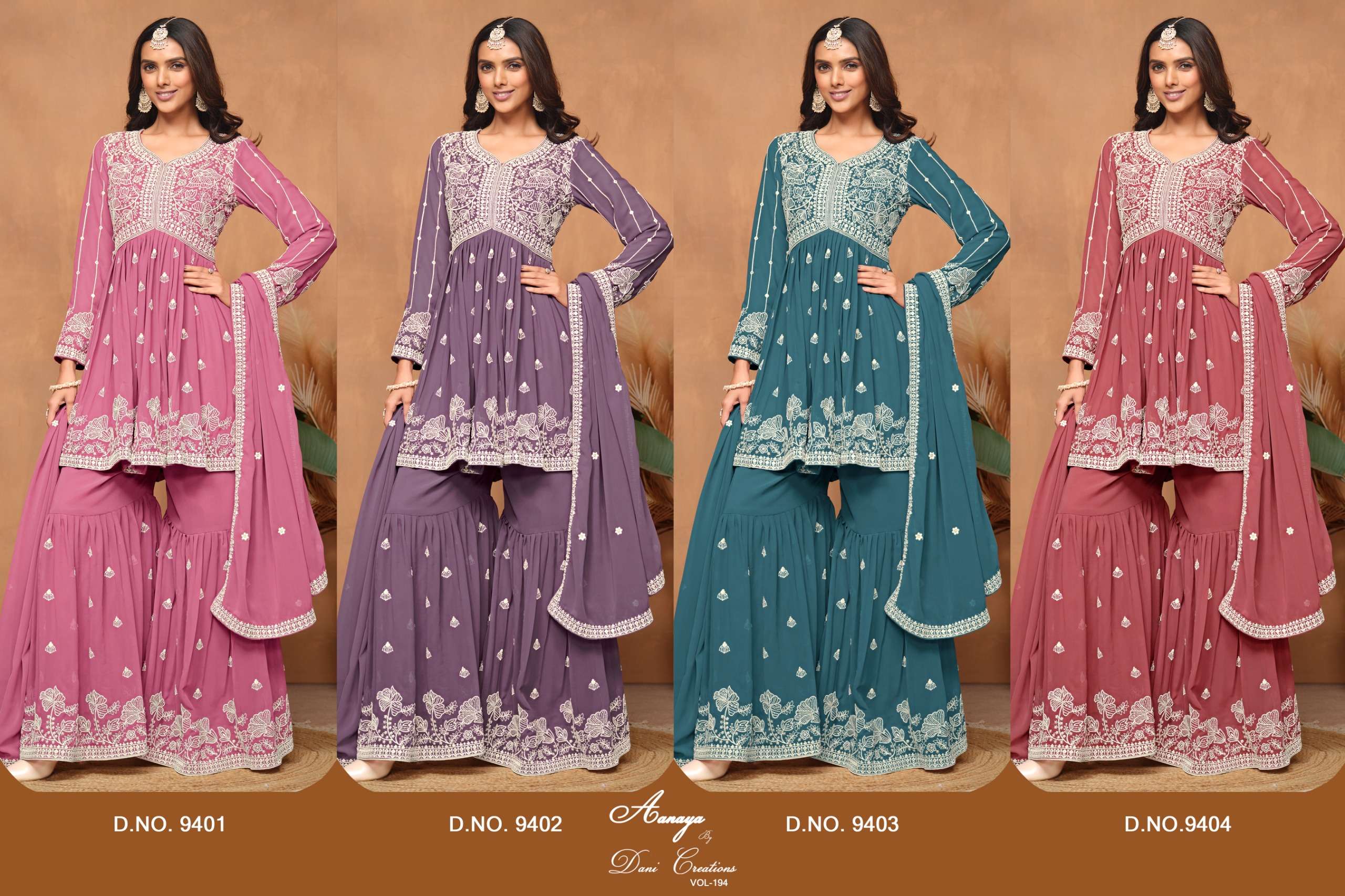 DANI CREATIONS AANAYA 9400 SERIES HEAVY DESIGNER SHARARA SUIT