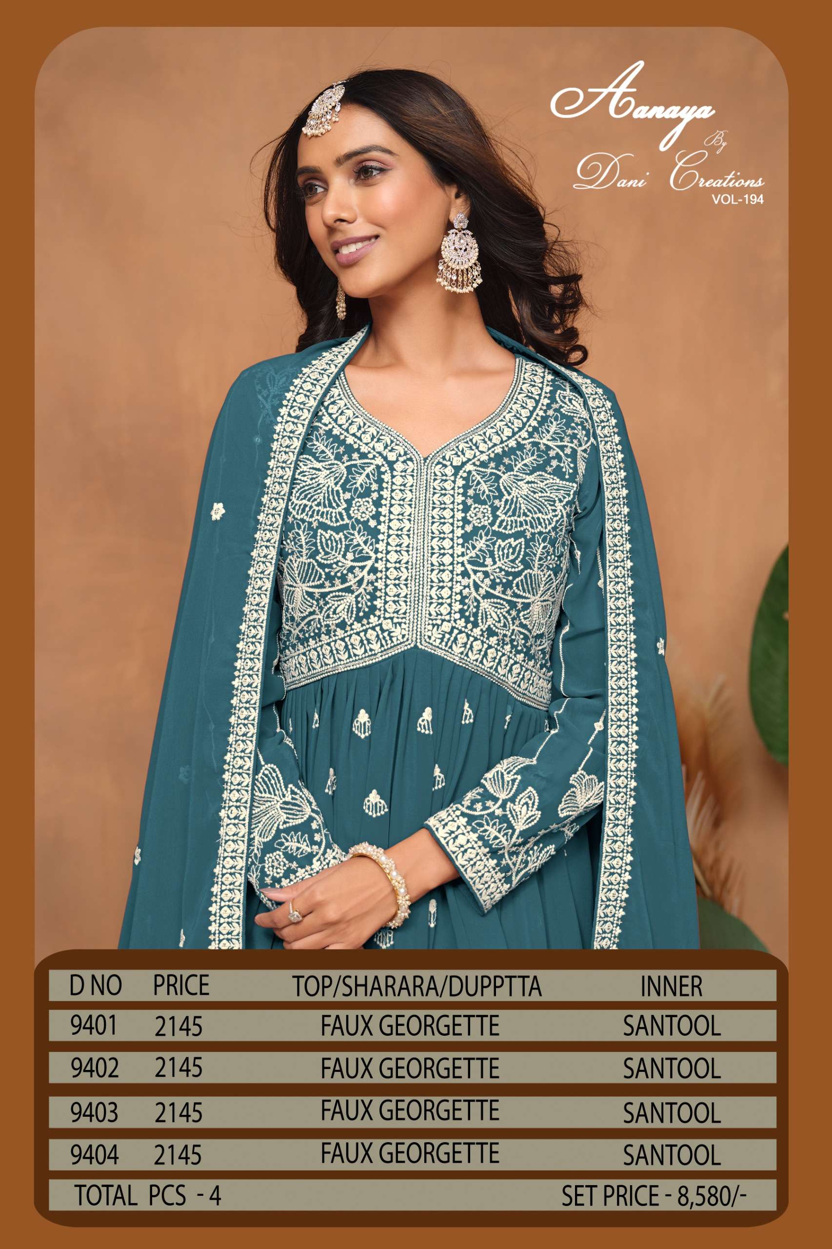 DANI CREATIONS AANAYA 9400 SERIES HEAVY DESIGNER SHARARA SUIT