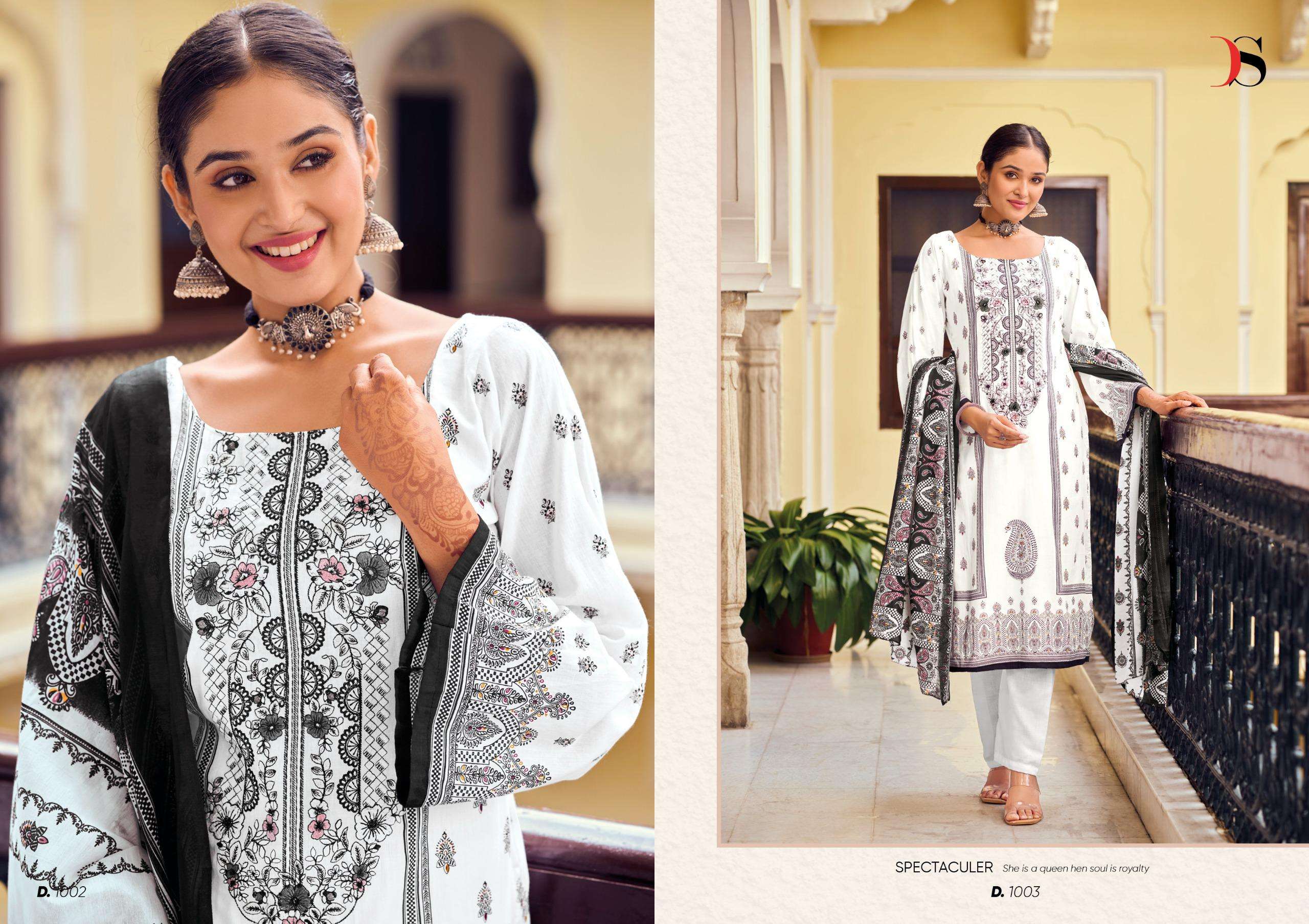  DEEPSY SUITS BLACK BEAUTY COTTON EMBROIDERIES SALWAR KAMEEZ 