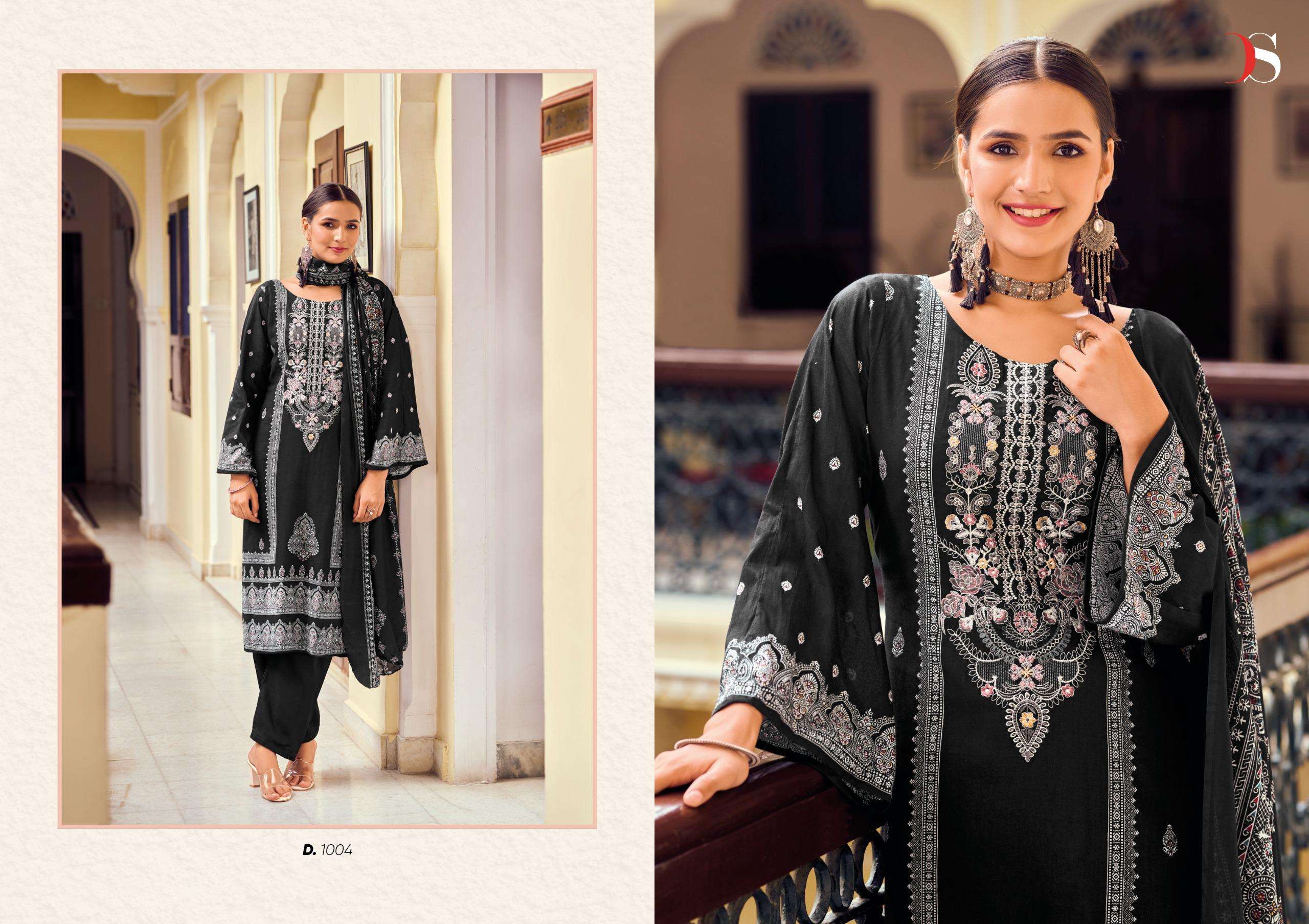  DEEPSY SUITS BLACK BEAUTY COTTON EMBROIDERIES SALWAR KAMEEZ 