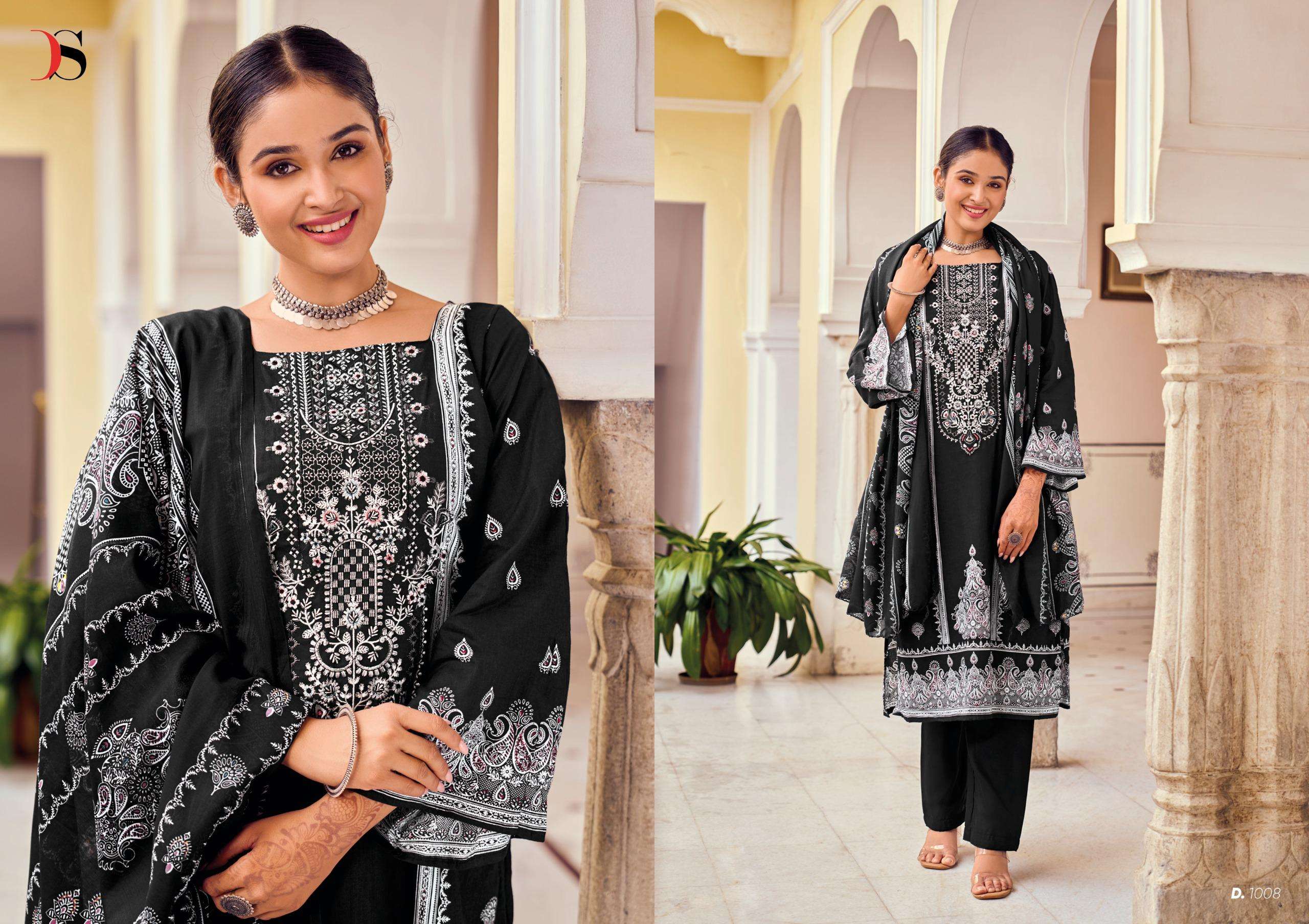  DEEPSY SUITS BLACK BEAUTY COTTON EMBROIDERIES SALWAR KAMEEZ 