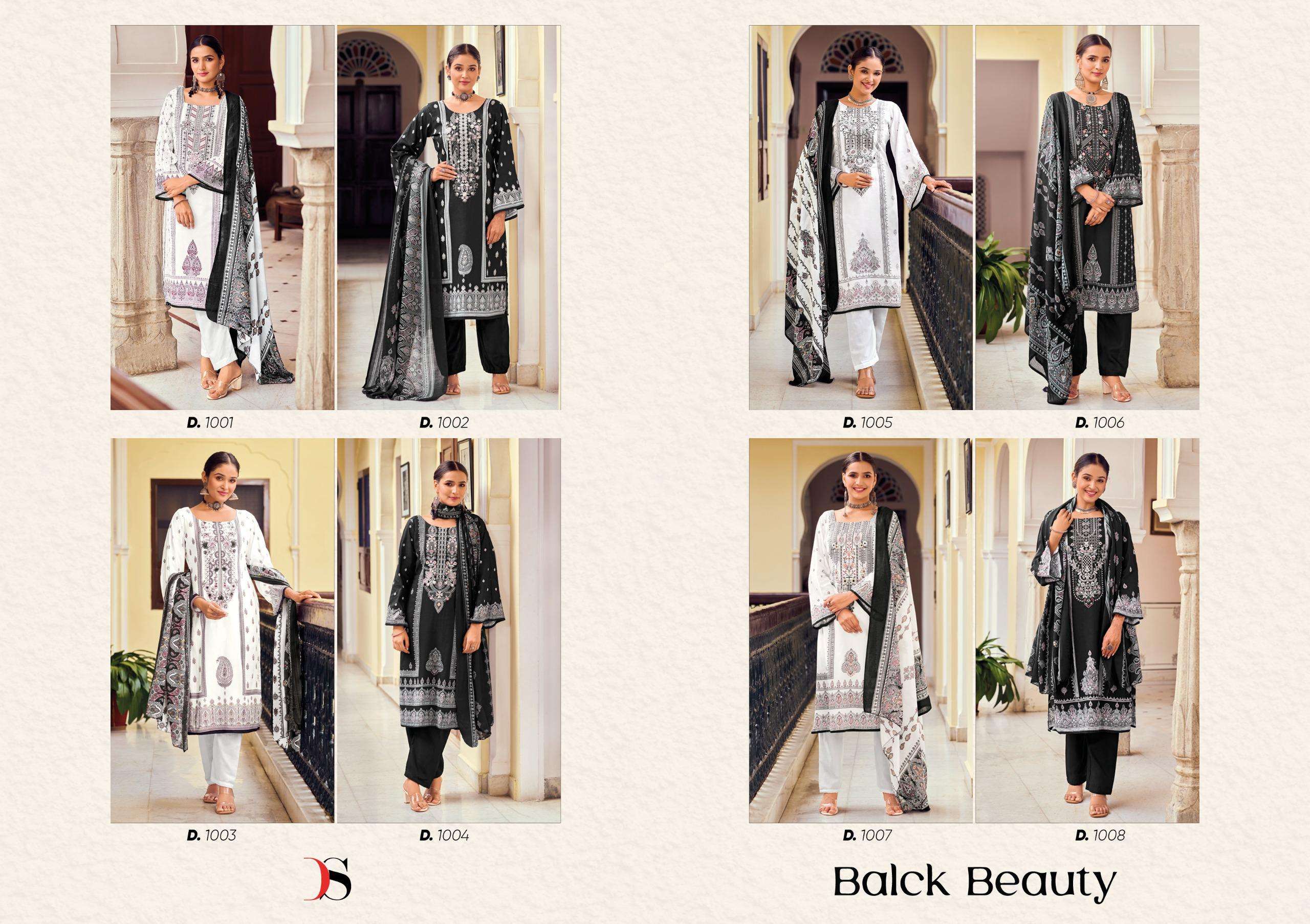  DEEPSY SUITS BLACK BEAUTY COTTON EMBROIDERIES SALWAR KAMEEZ 