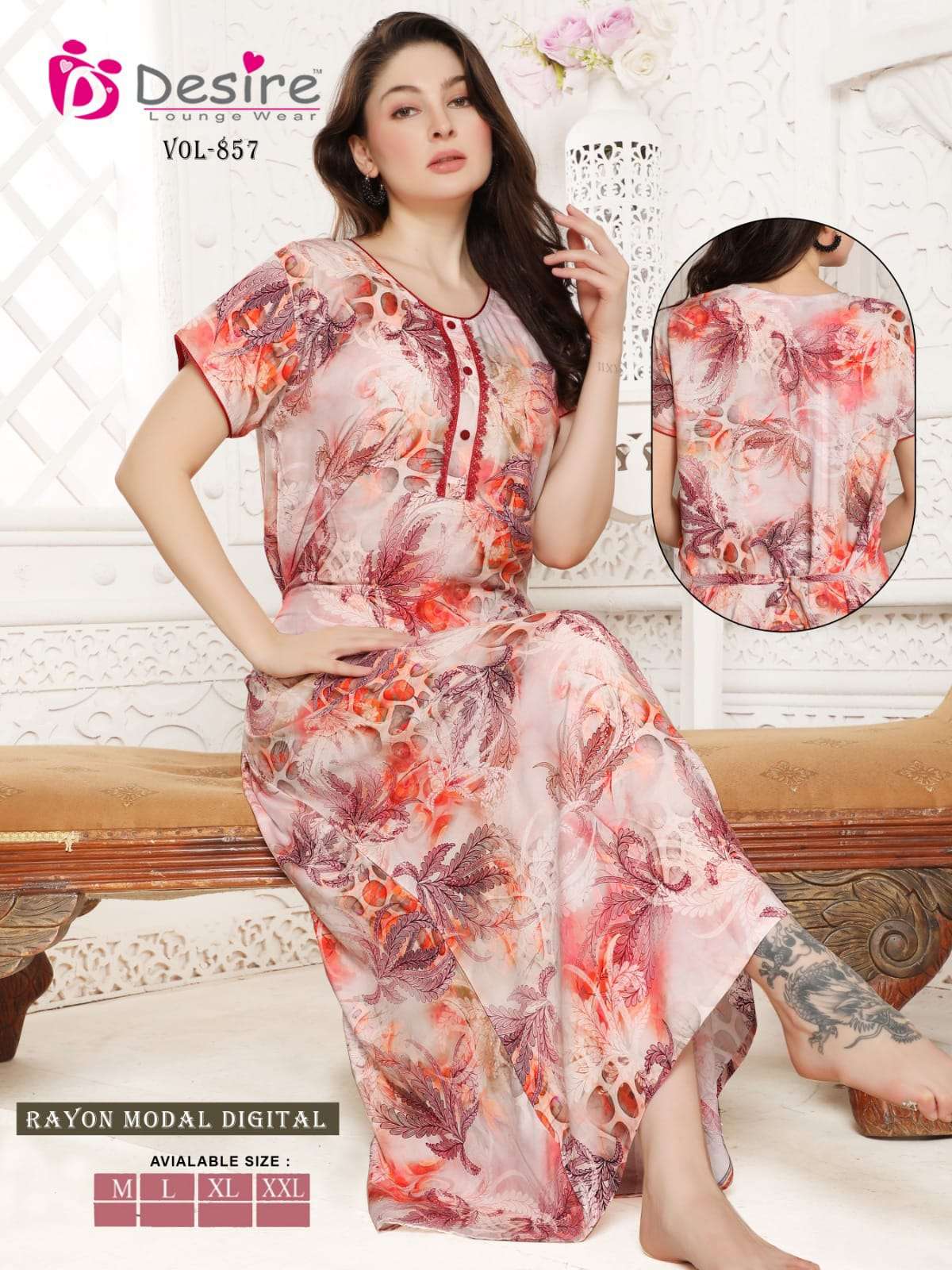 DESIRE VOL 856 RAYON DIGITAL PRINT FANCY NIGHTIES