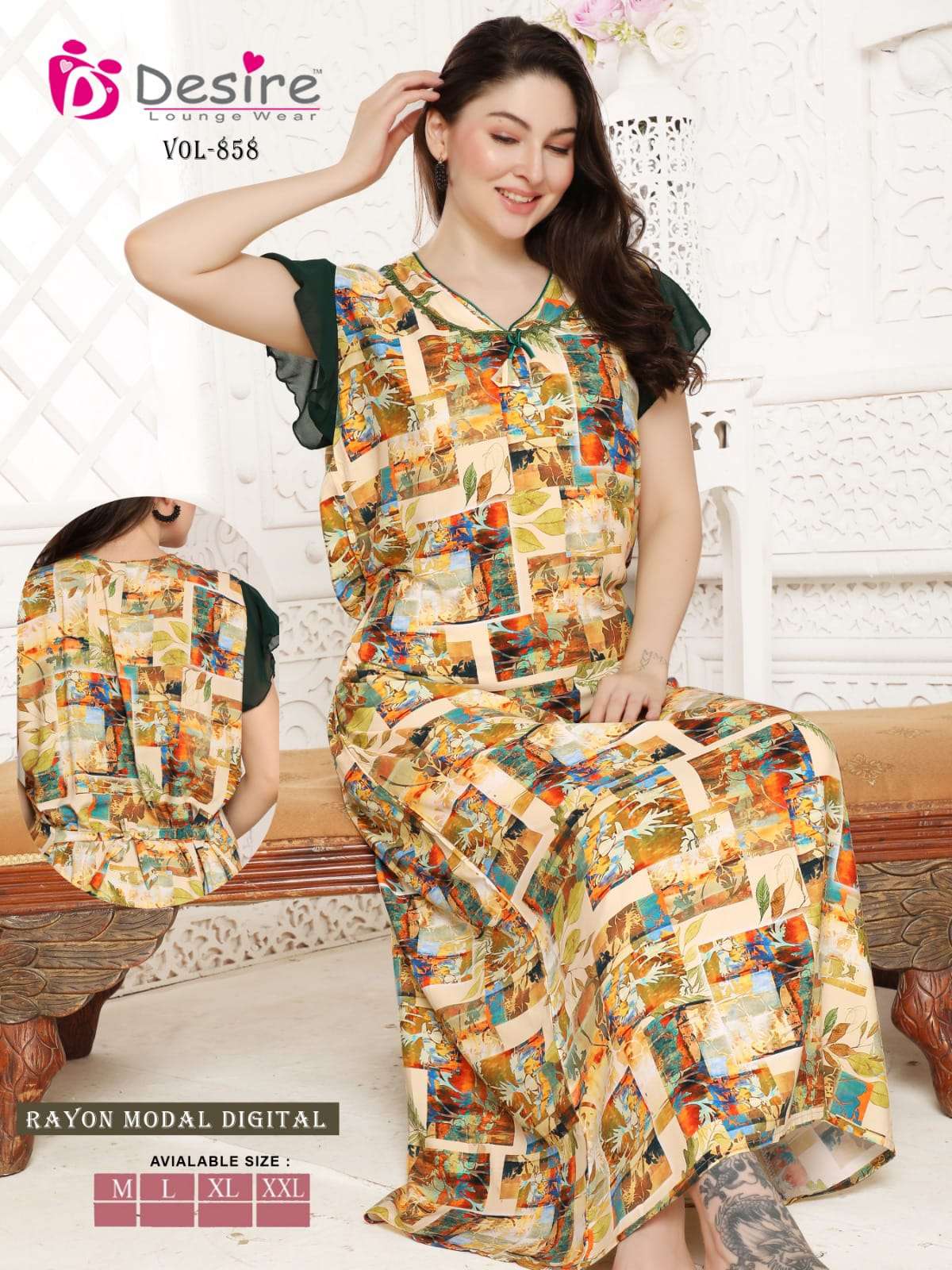 DESIRE VOL 856 RAYON DIGITAL PRINT FANCY NIGHTIES