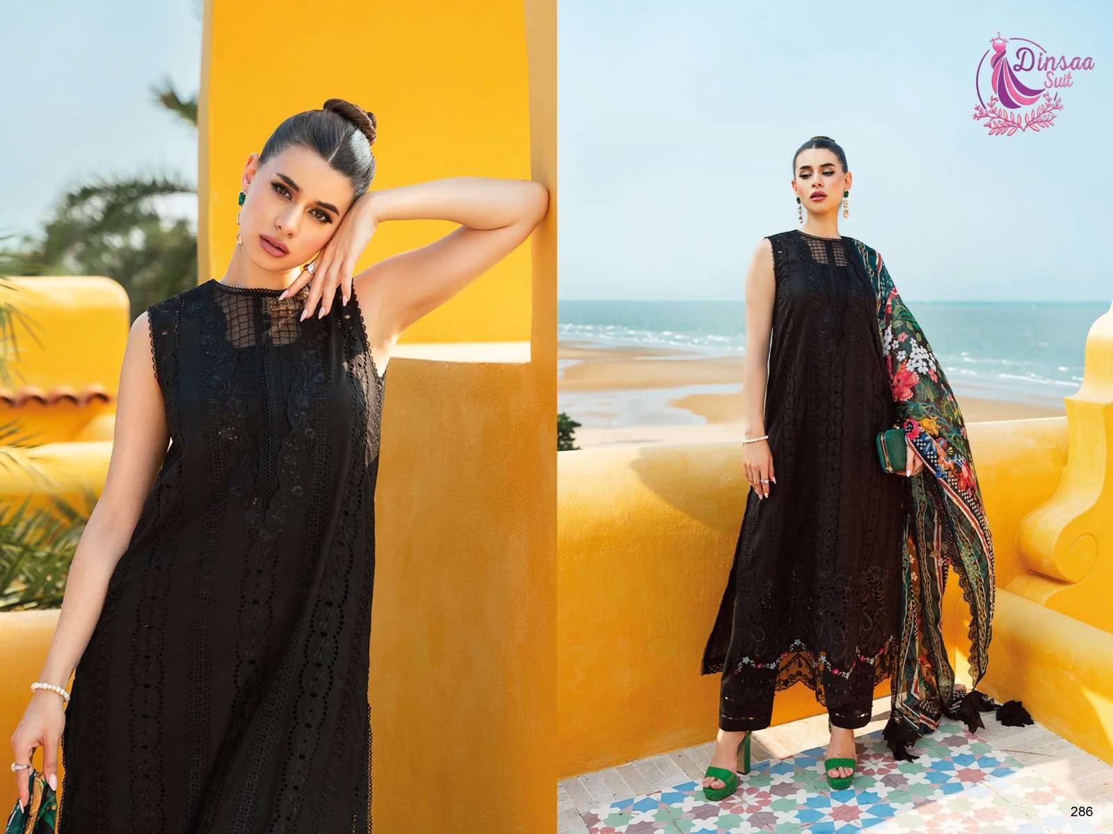 DINSAA SUIT SAIRA RIZWAN VOL 1 COTTON HEAVY EMBROIDERY WORK SUIT