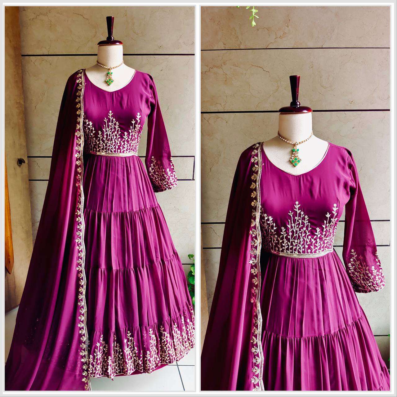 FD 8042 GOWN DUPATTA