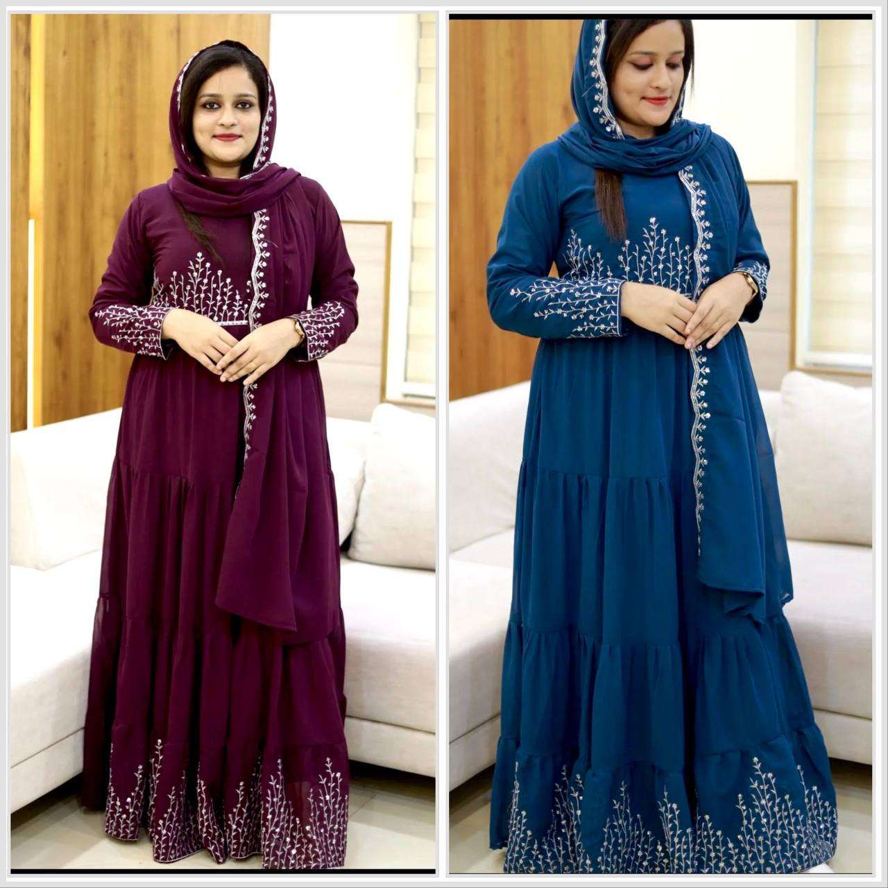 FD 8042 GOWN DUPATTA