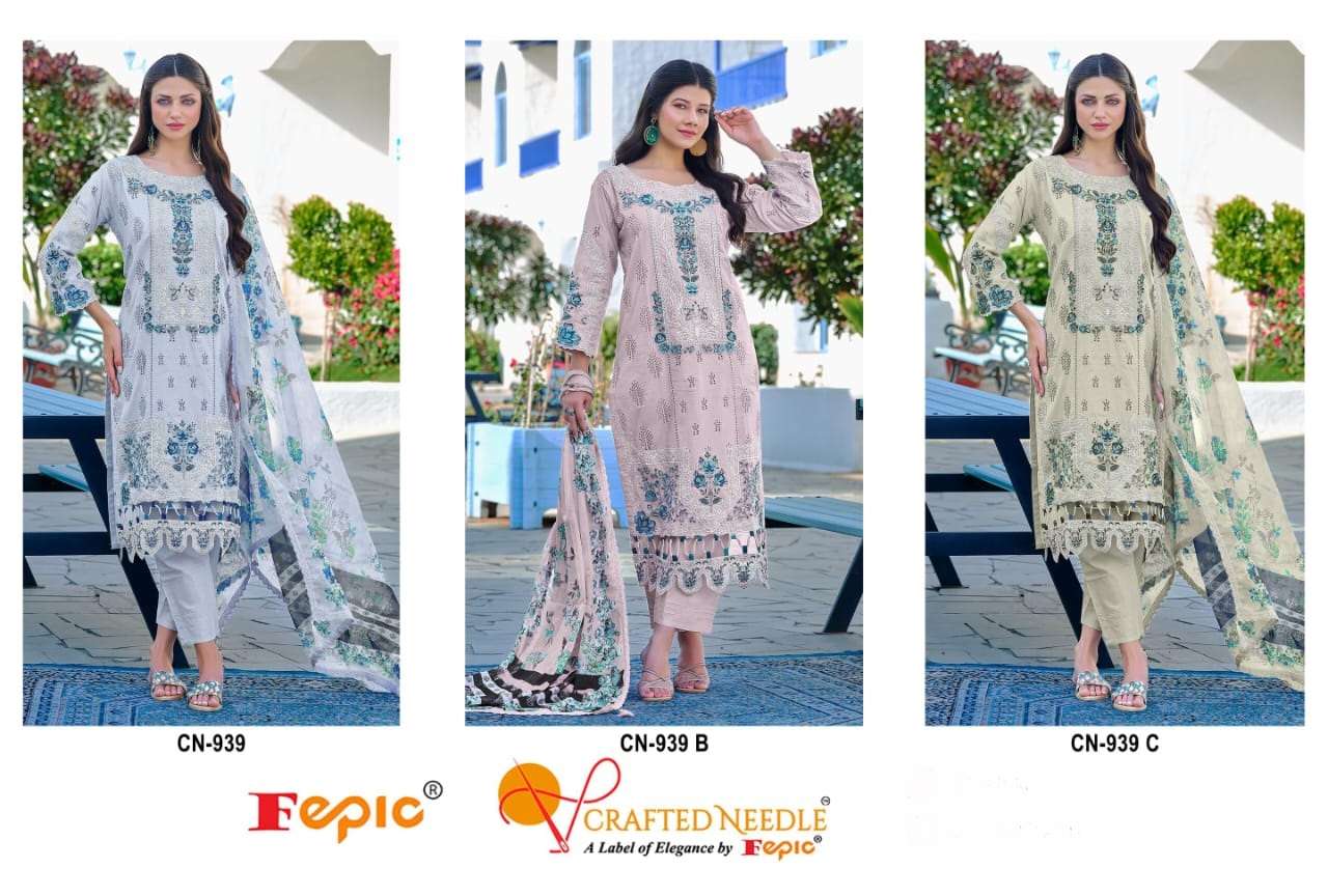 FEPIC CRAFTED NEEDLE CN 939 COTTON HEAVY EMBROIDERED SUIT