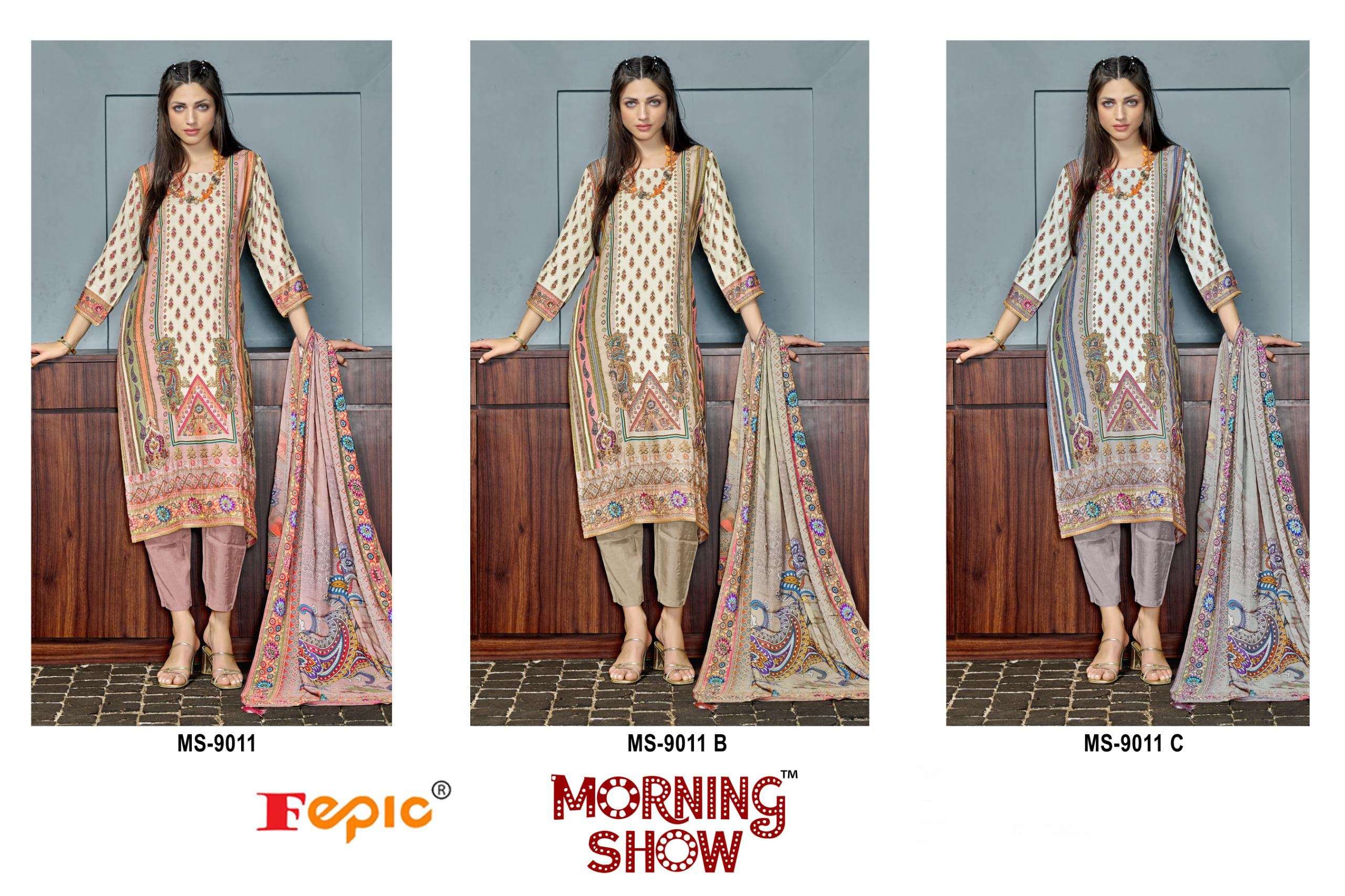 FEPIC MORNING SHOW MS 9011 MUSLIN DESIGNER READY MADE SUIT