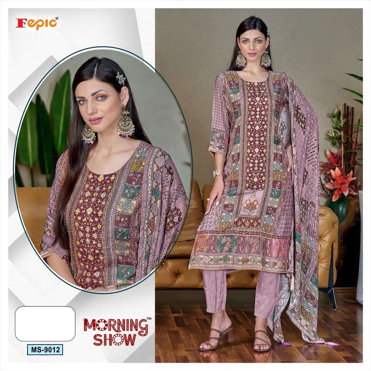 FEPIC MORNING SHOW MS 9012 VISCOSE HAND WORK DESIGNER SUIT