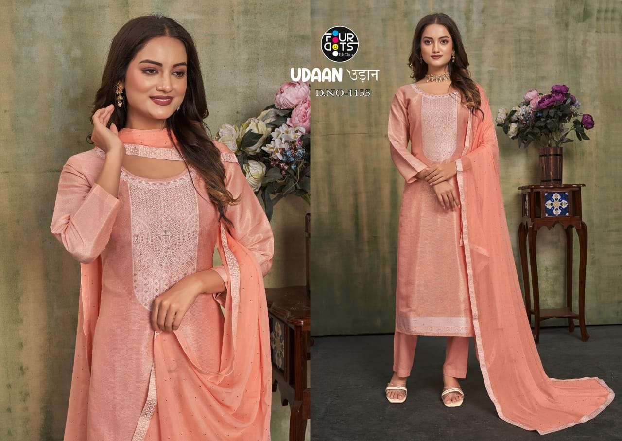 FOURDOTS UDAAN JACQUARD FANCY WORK SUIT