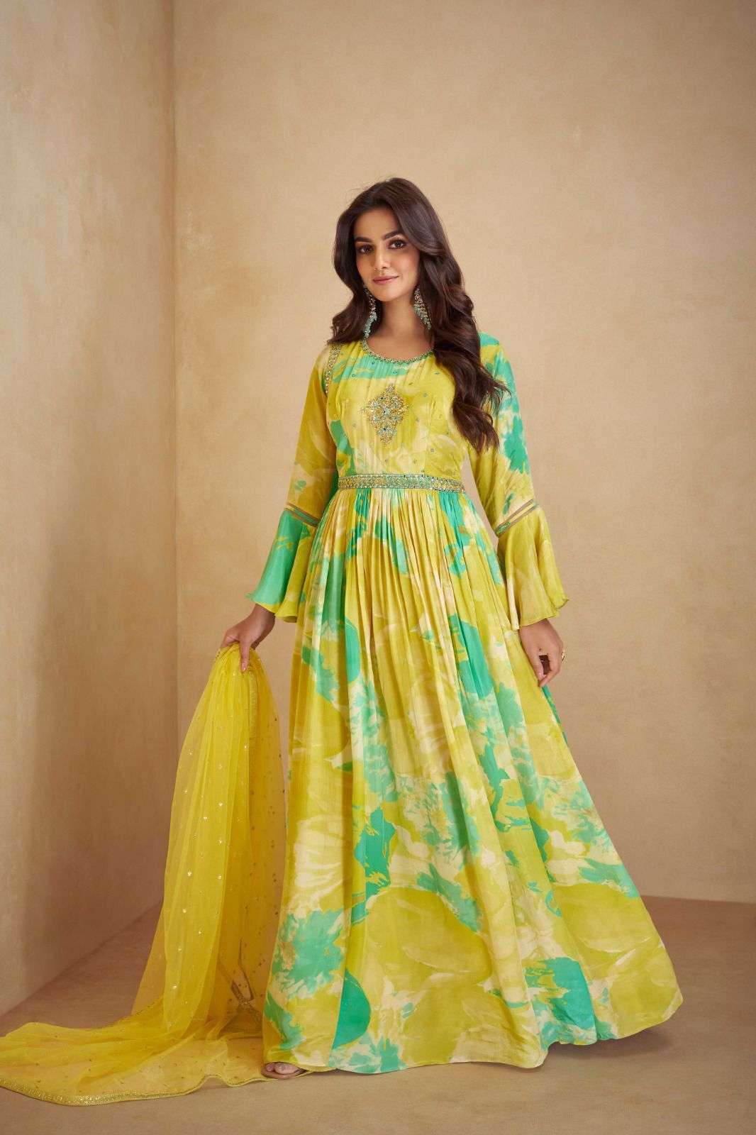 GULKAYRA DESIGNER SCARLET BEAUTIFUL DESIGNER ANARKALI GOWN DRESS