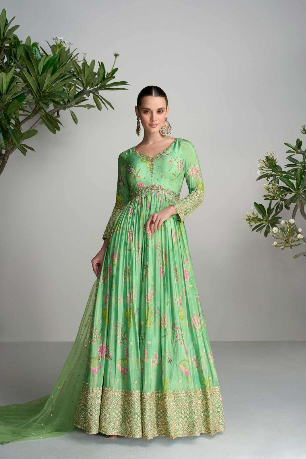 GULKAYRA DESIGNER SCARLET BEAUTIFUL DESIGNER ANARKALI GOWN DRESS