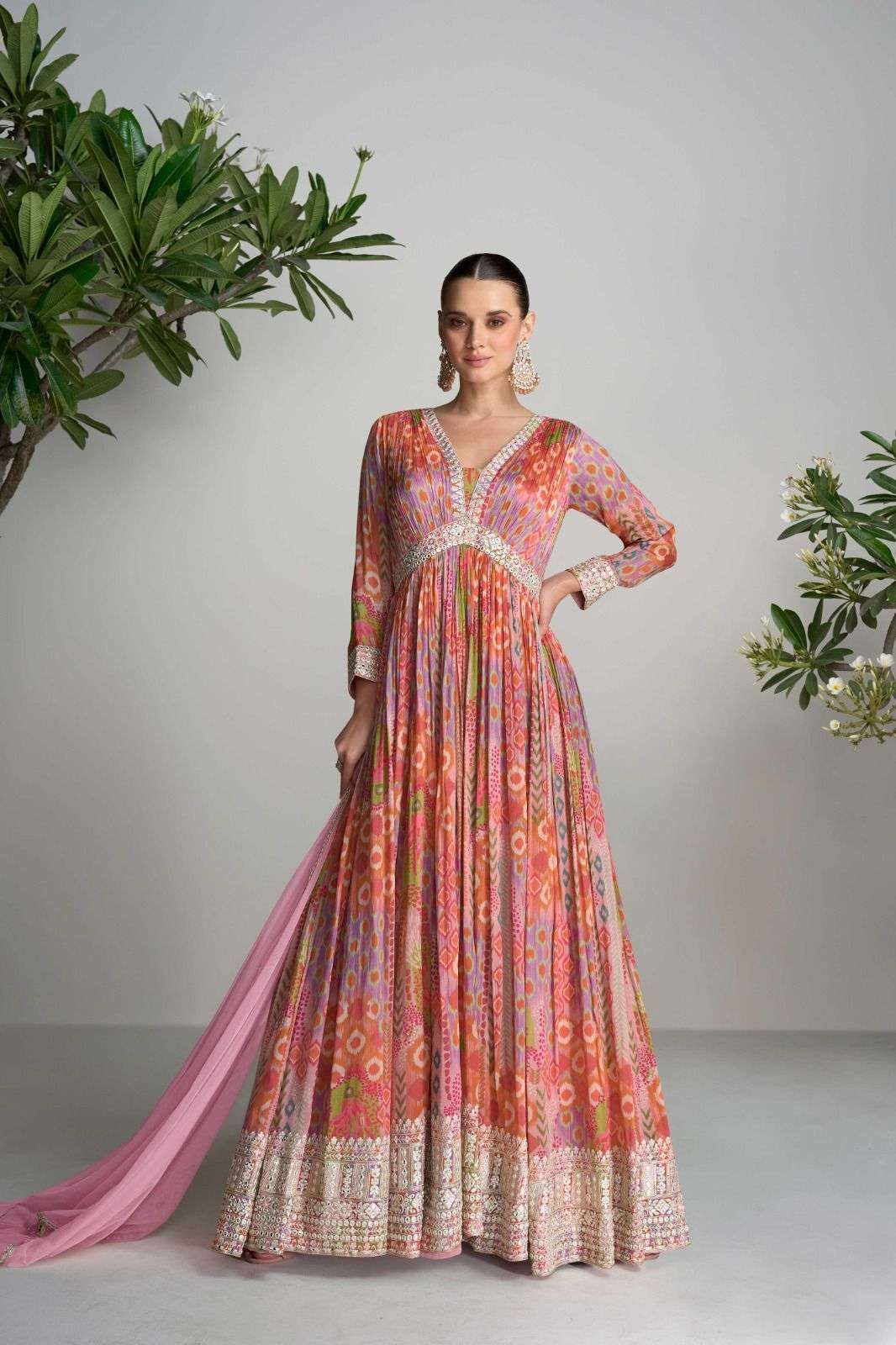 GULKAYRA DESIGNER SCARLET BEAUTIFUL DESIGNER ANARKALI GOWN DRESS
