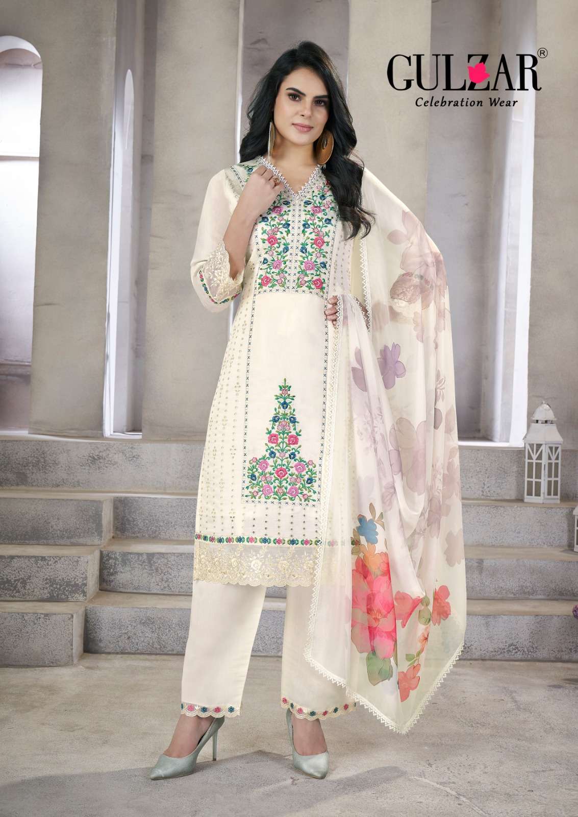  GULZAR ZOHRA VISCOSE HAND WORK DESIGNER READY MADE SUIT