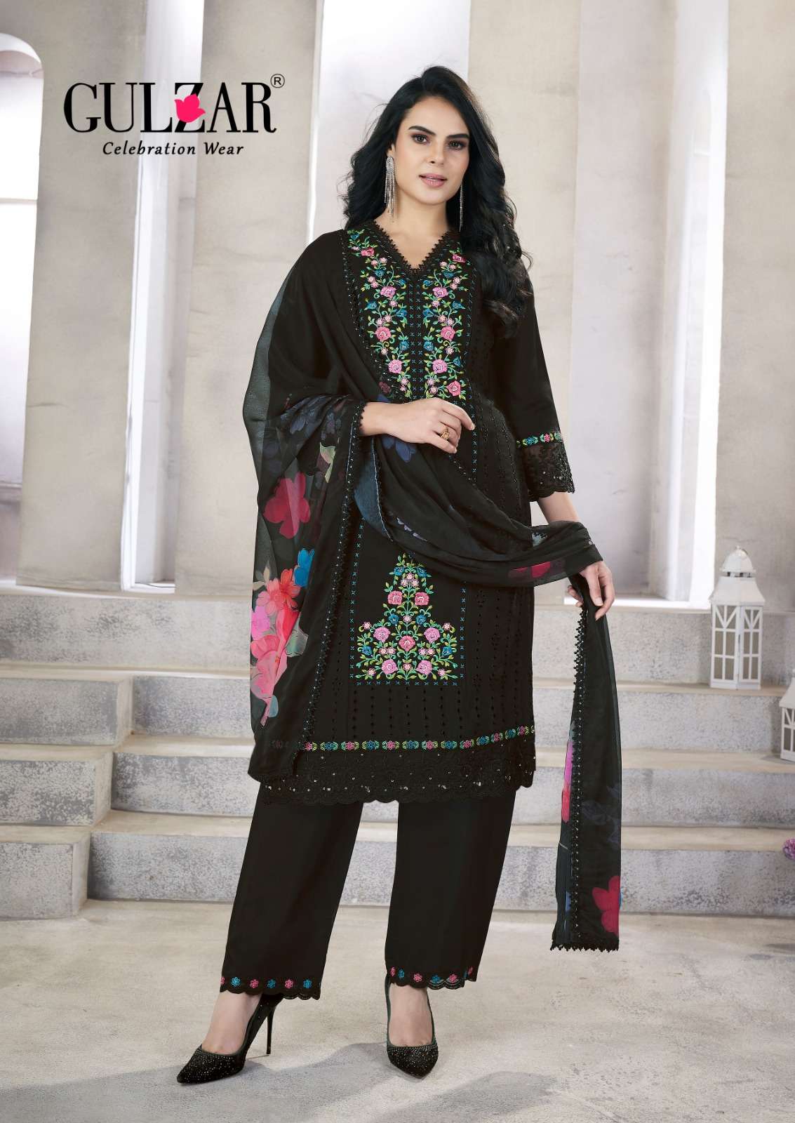  GULZAR ZOHRA VISCOSE HAND WORK DESIGNER READY MADE SUIT