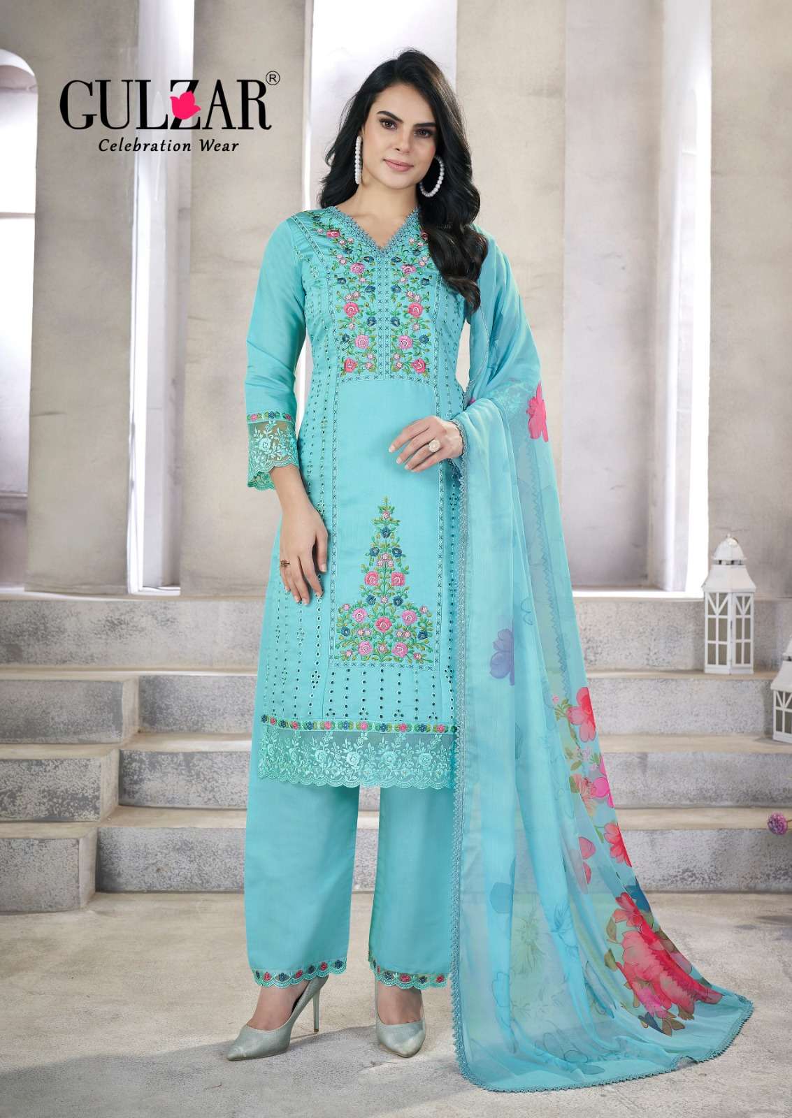  GULZAR ZOHRA VISCOSE HAND WORK DESIGNER READY MADE SUIT
