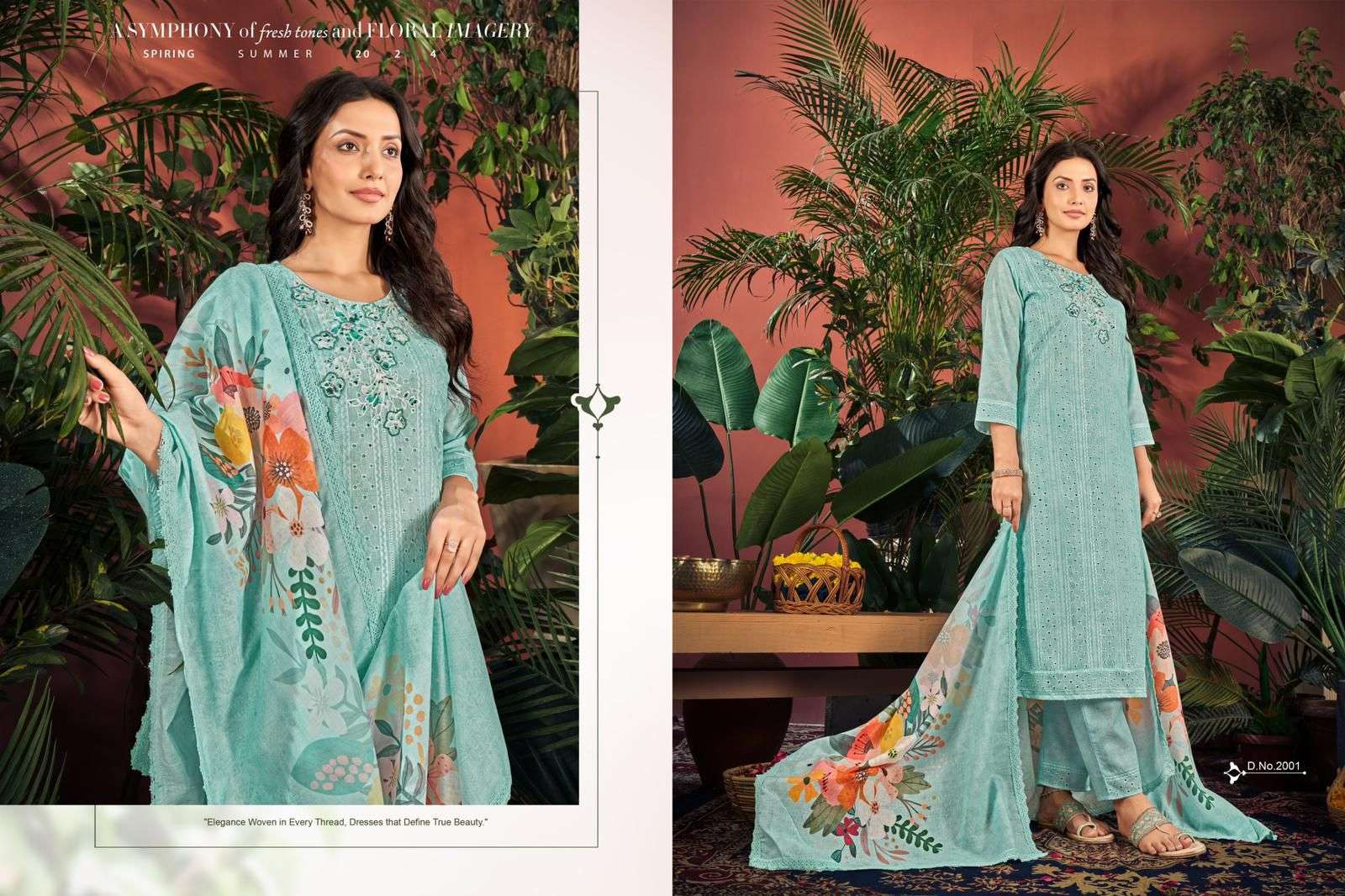 ISAVASYAM CORPORATION COTTON CHIKAN APPLIQUE COTTON DESIGNER SUIT
