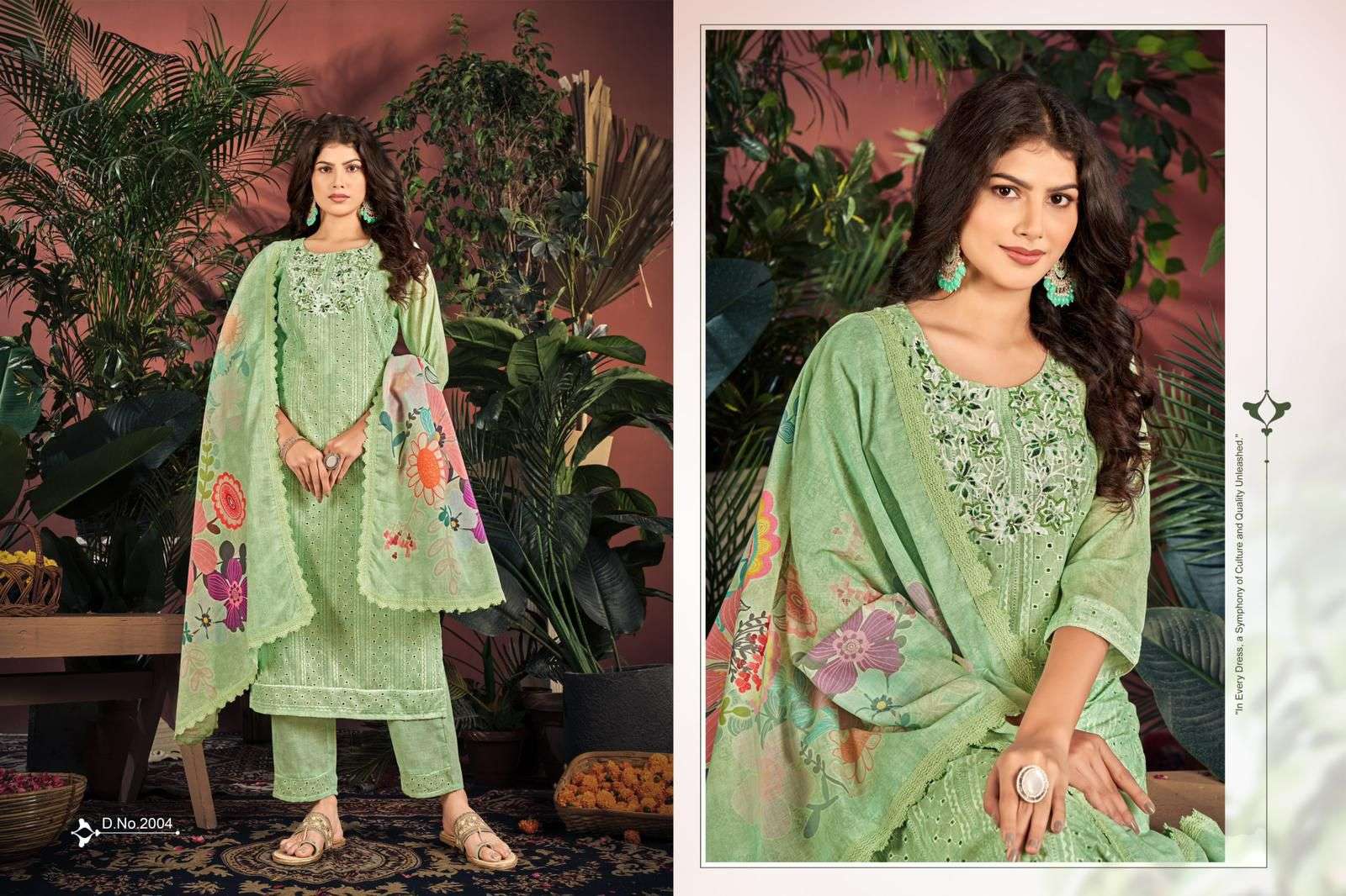 ISAVASYAM CORPORATION COTTON CHIKAN APPLIQUE COTTON DESIGNER SUIT
