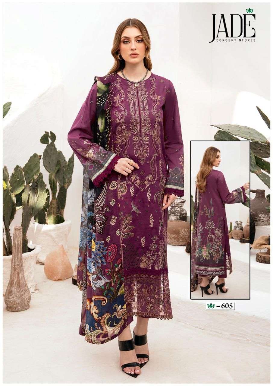 JADE CRIMSON EXCLUSIVE HEAVY LAWN COLLECTION VOL 6 COTTON SUIT