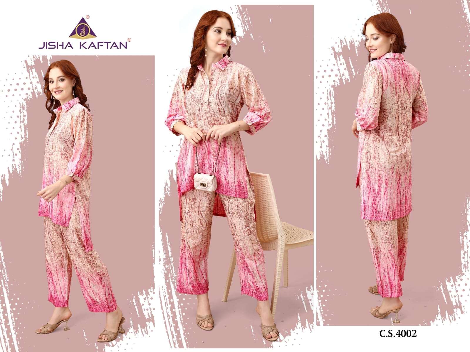 JELITE JISHA SILK CO-ORD SET VOL 5 DIGITAL PRINTED TOP AND PANT 