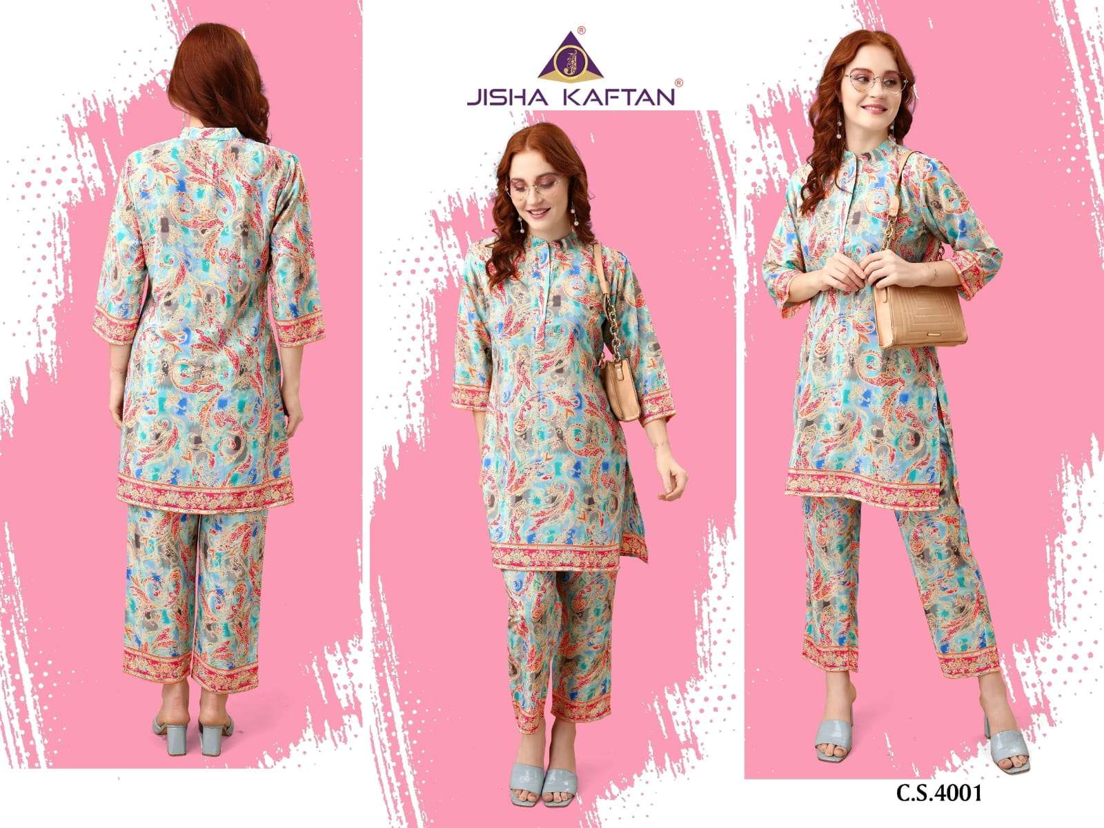 JELITE JISHA SILK CO-ORD SET VOL 5 DIGITAL PRINTED TOP AND PANT 
