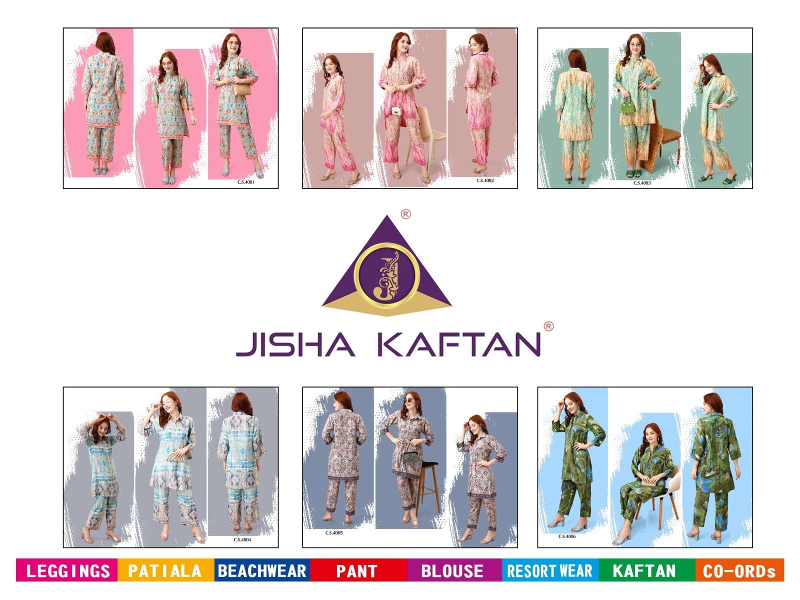 JELITE JISHA SILK CO-ORD SET VOL 5 DIGITAL PRINTED TOP AND PANT 
