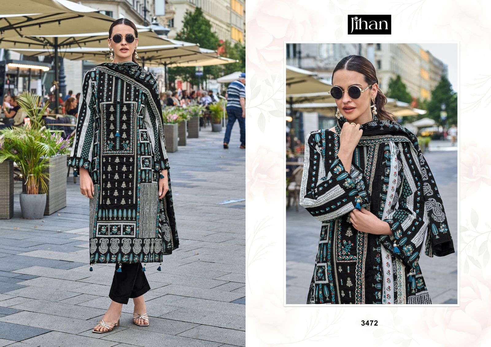 JIHAN BIN SAEEDLAWN COLLECTION VOL 1 LAWN COTTON SALWAR KAMEEZ 
