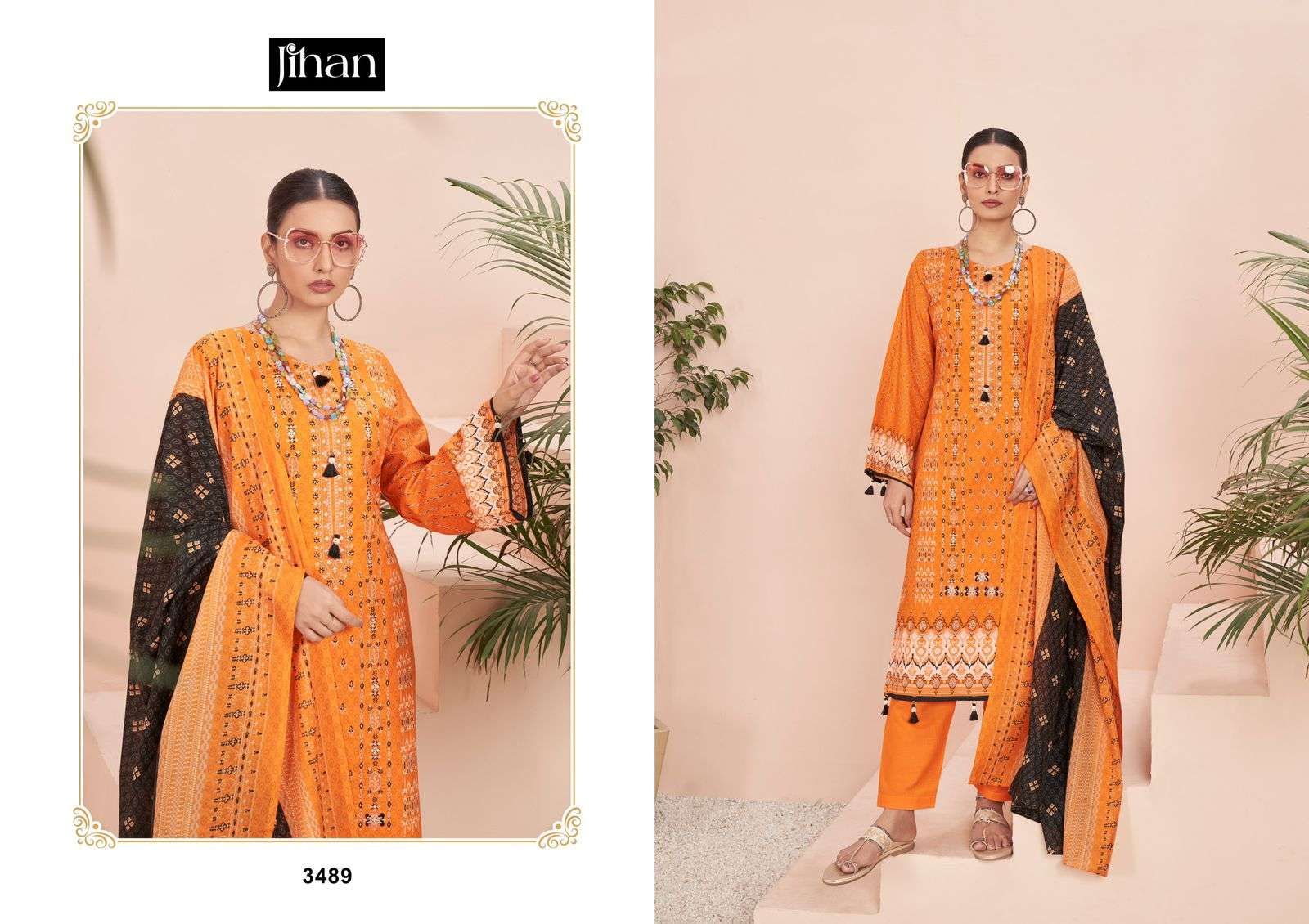 JIHAN SCARLET VOL 4  LAWN COTTON SELF EMBROIDERY WORK SUIT