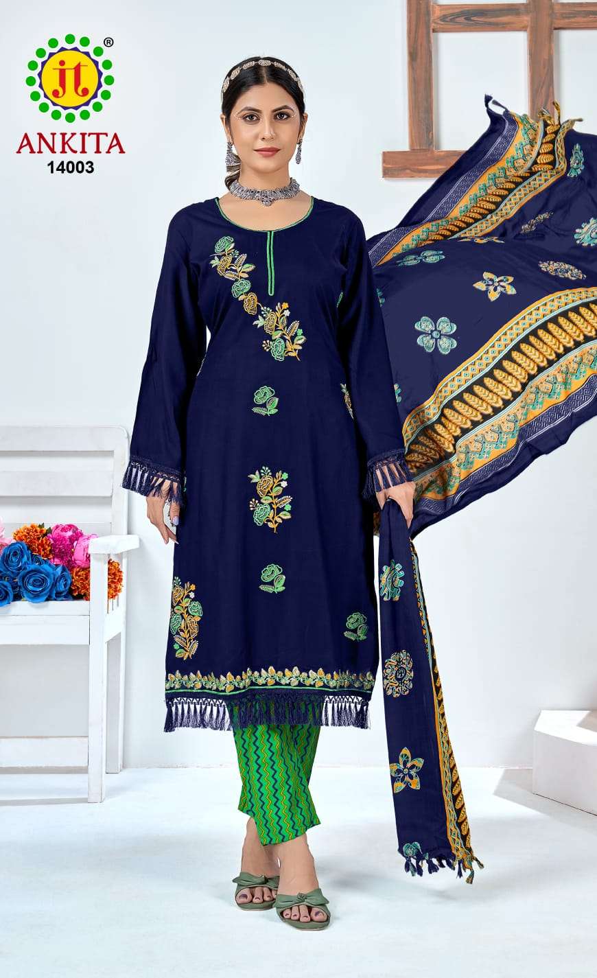 JT ANKITA VOL 14 RAYON FANCY PREMIUM WORK SALWAR SUIT