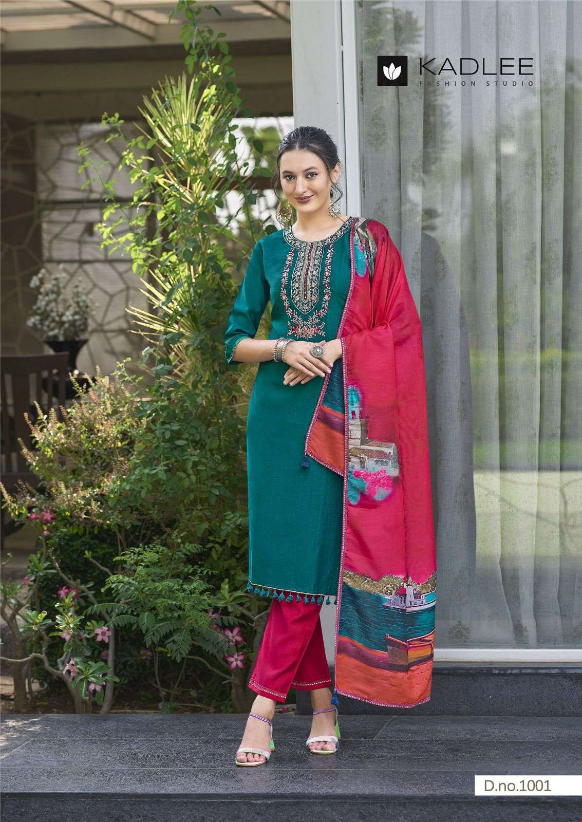 KADLEE FASHION ZARIN VISCOSE FANCY WORK KURTI COMBO SET 