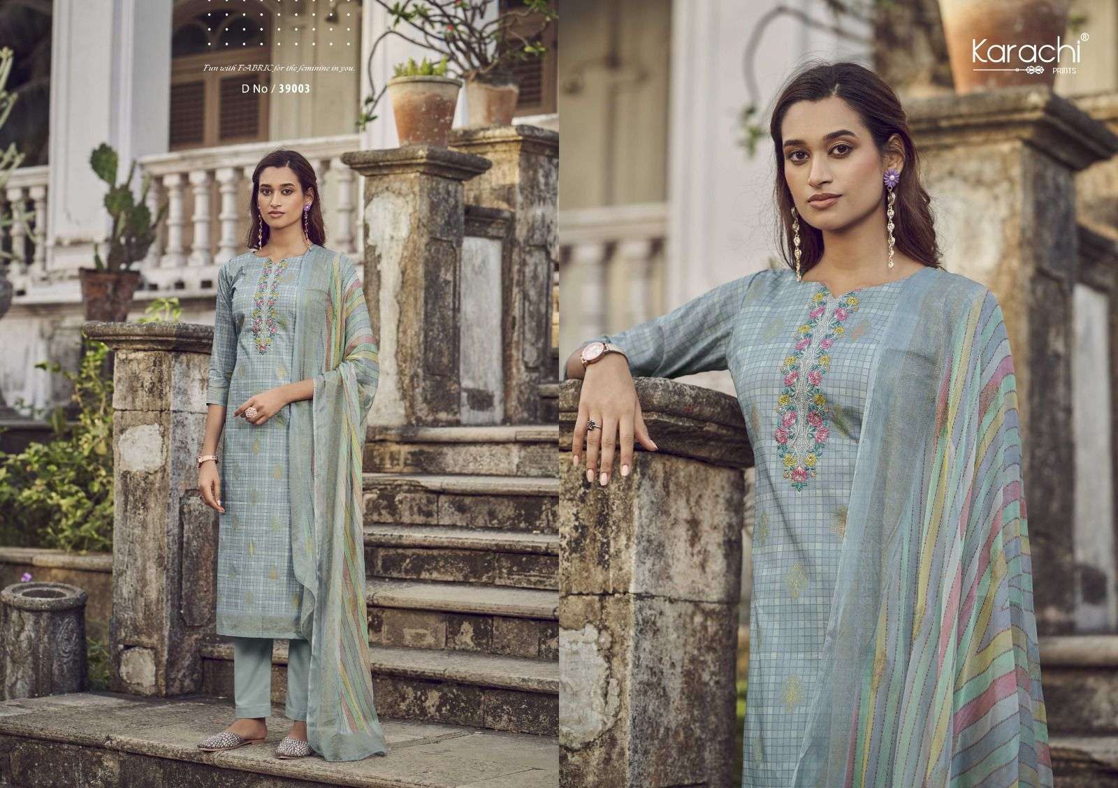 KARACHI PRINTS MAAHI LAWN COTTON PRINT WITH FANCY WORK SUIT