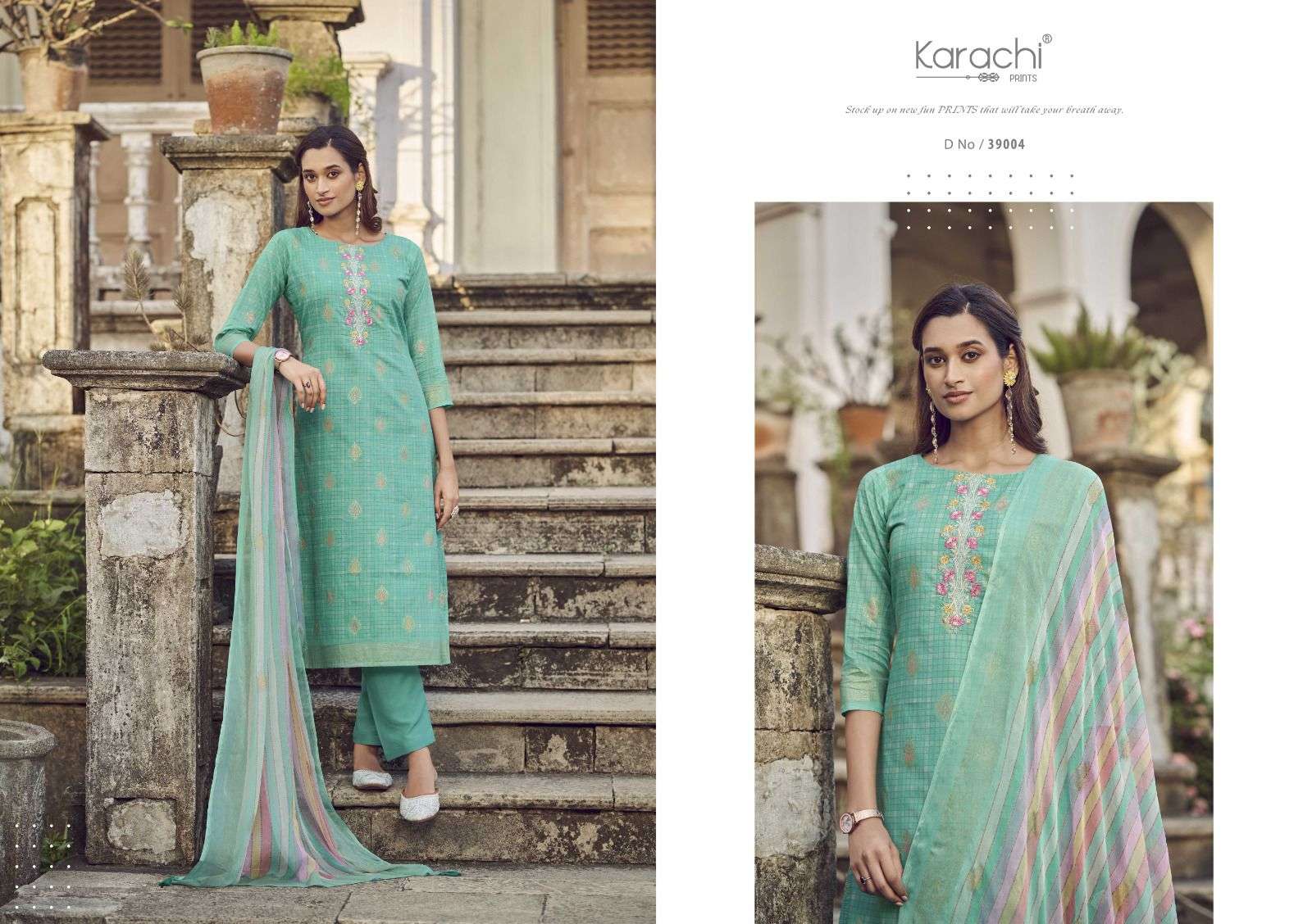 KARACHI PRINTS MAAHI LAWN COTTON PRINT WITH FANCY WORK SUIT