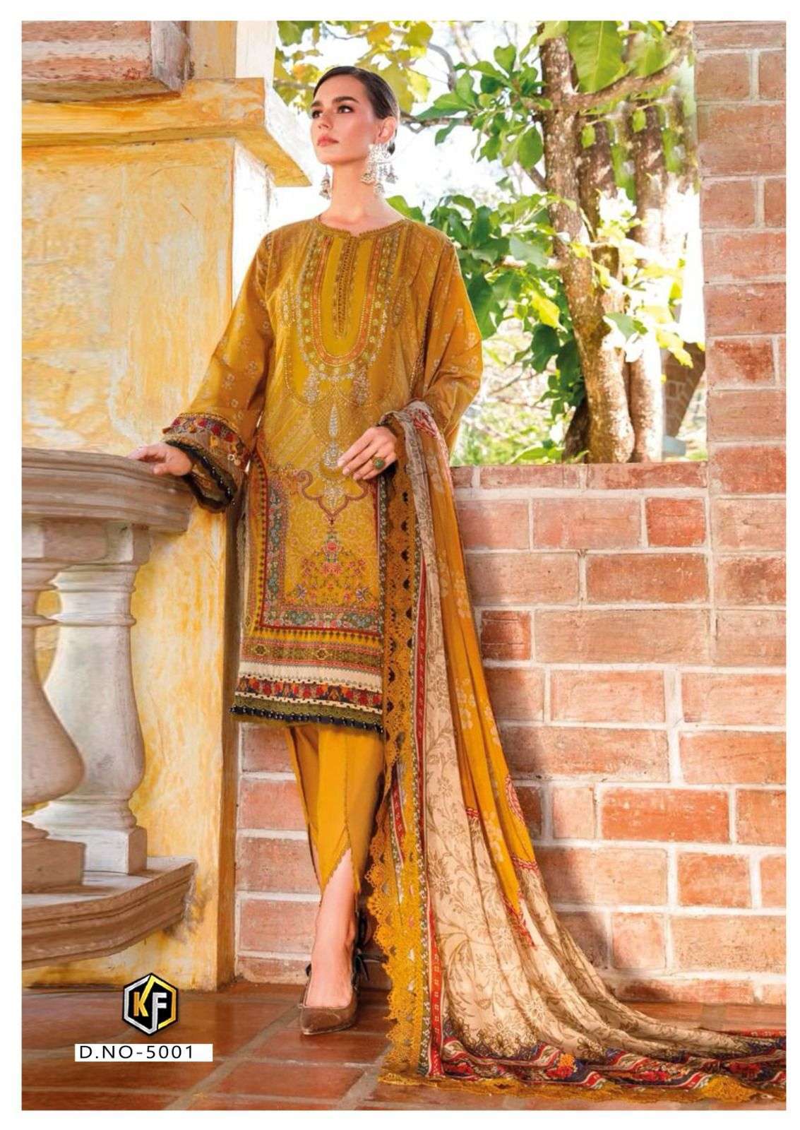 KEVAL FAB RANGREZ VOL 5 COTTON DIGITAL KARACHI PRINT SUIT