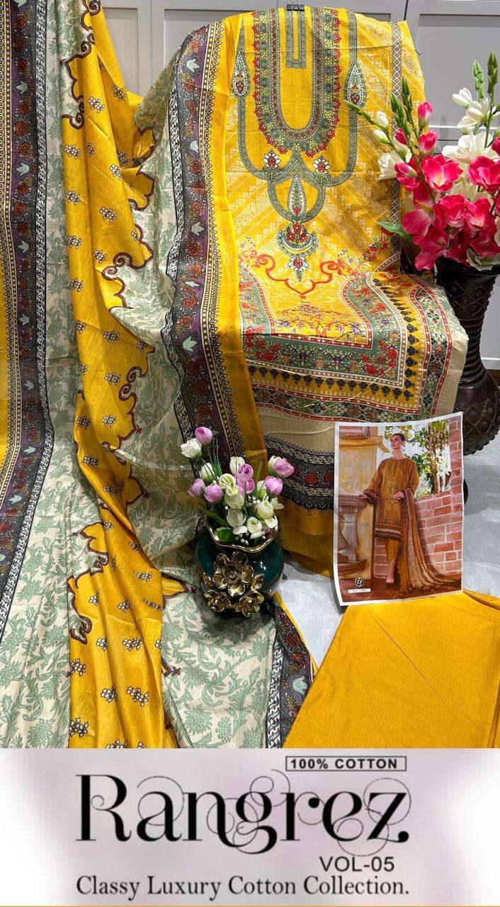 KEVAL FAB RANGREZ VOL 5 COTTON DIGITAL KARACHI PRINT SUIT