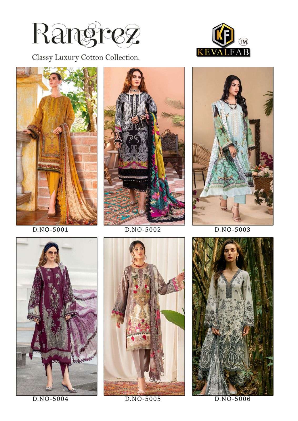 KEVAL FAB RANGREZ VOL 5 COTTON DIGITAL KARACHI PRINT SUIT