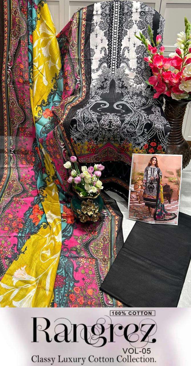 KEVAL FAB RANGREZ VOL 5 COTTON DIGITAL KARACHI PRINT SUIT