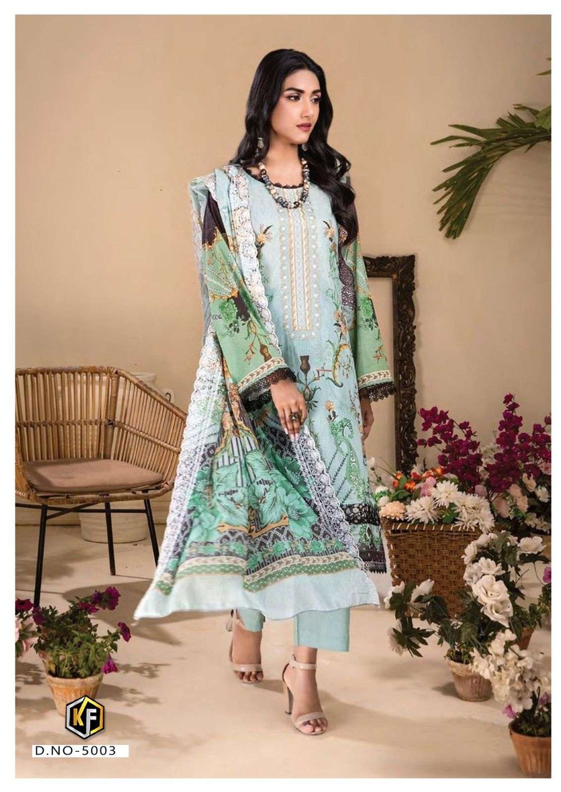 KEVAL FAB RANGREZ VOL 5 COTTON DIGITAL KARACHI PRINT SUIT