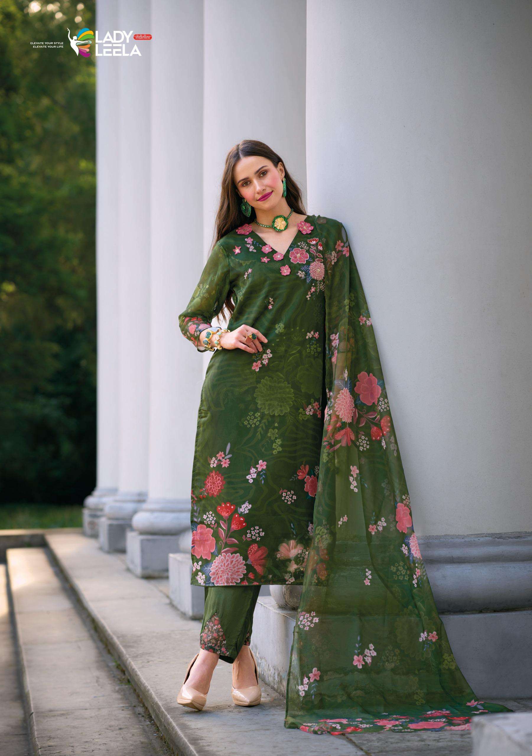 LADY LEELA RUBINA VOL 2 ORGANZA FANCY DESIGNER KURTI COMBO SET 