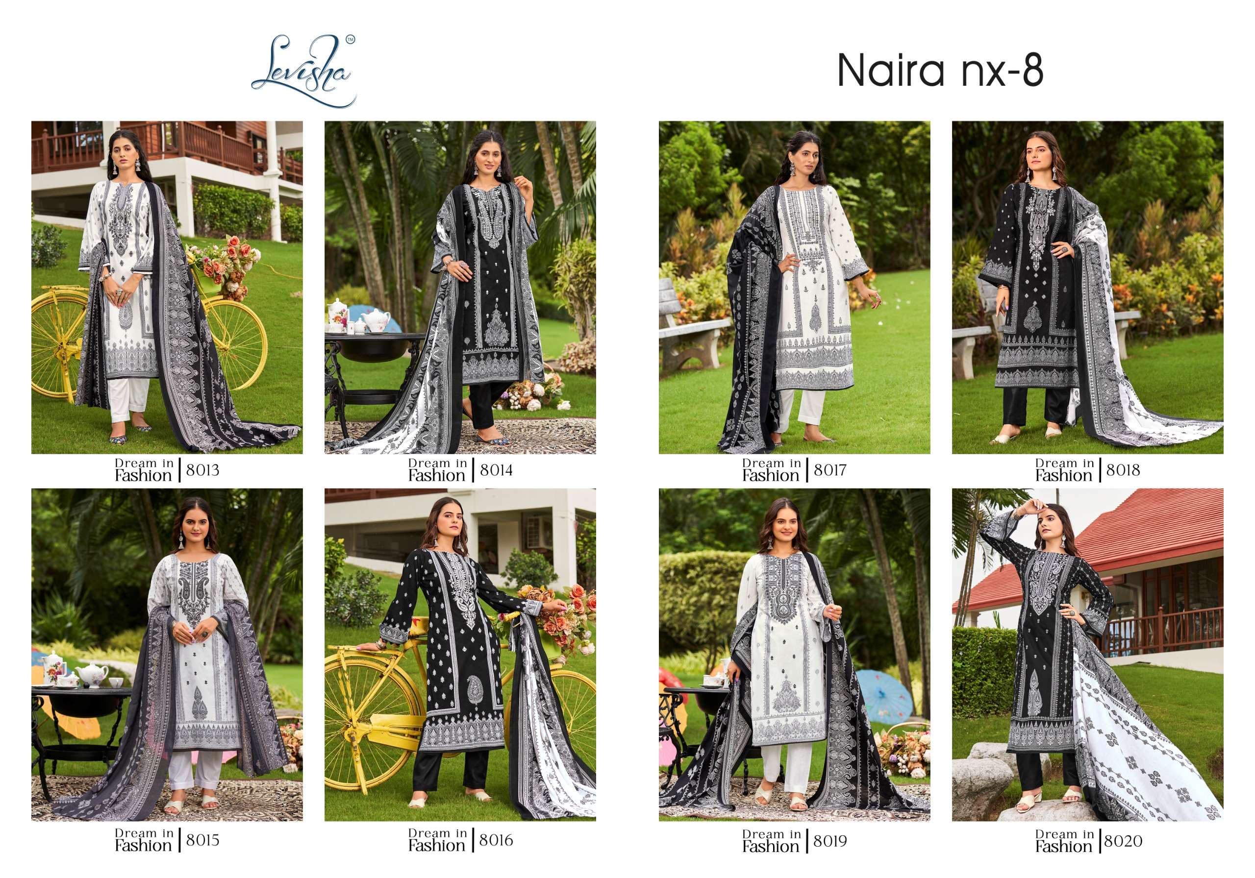 LEVISHA NAIRA NX VOL 8 COTTON DIGITAL PRINT WITH FANCY WORK SUIT