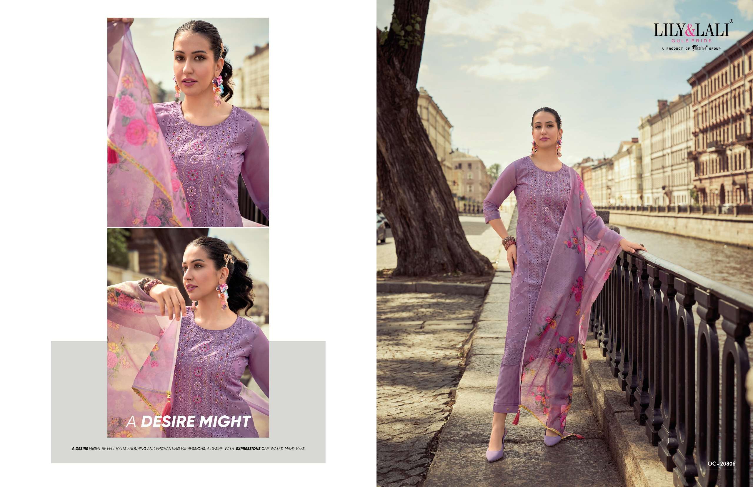 LILY AND LALI ORGANZA CHIKANKARI VOL 2 FANCY DESIGNER KURTI COMBO SET