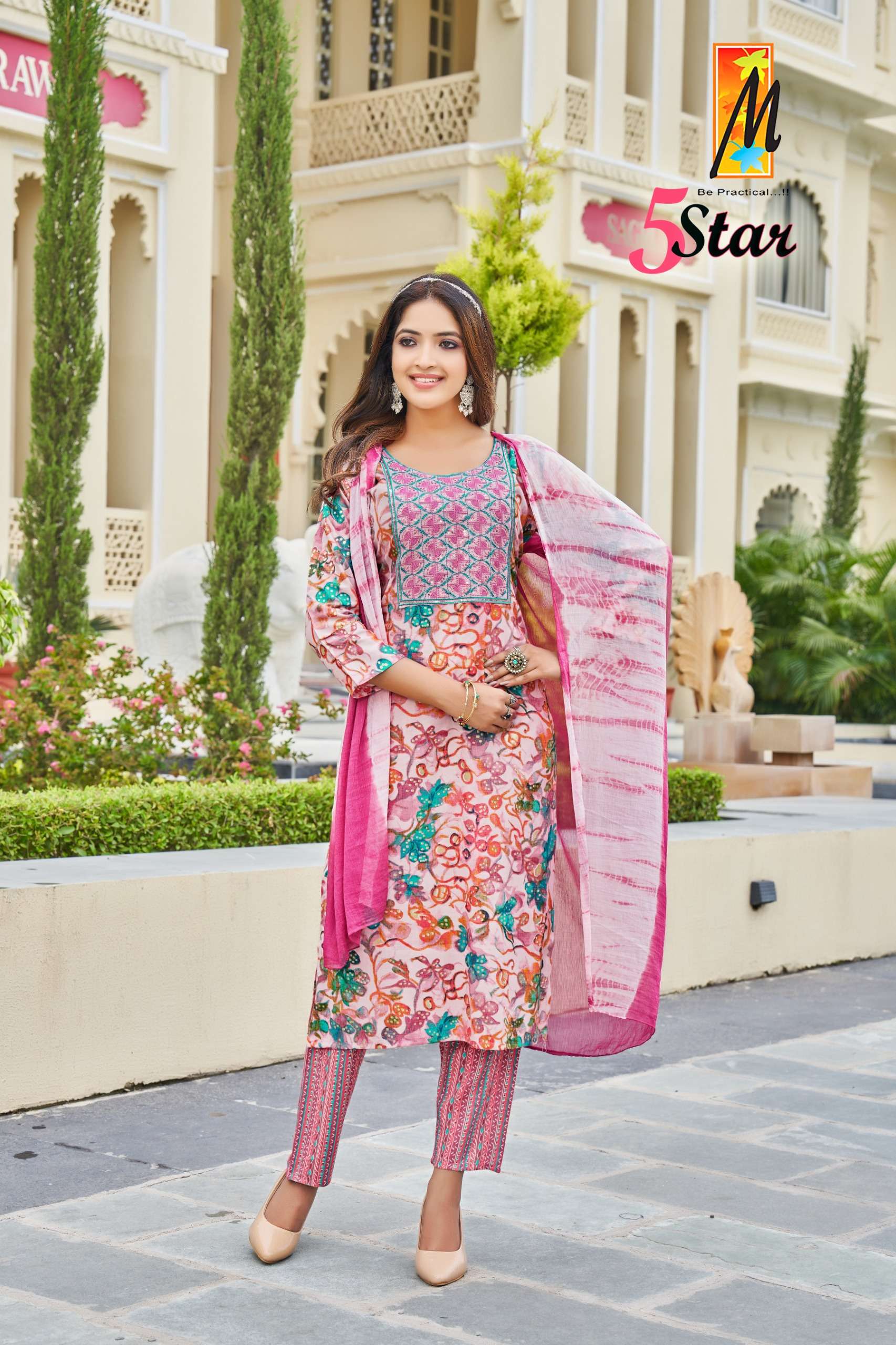MASTER 5 STAR CAPSULE FOIL PRINT FANCY LADIES KURTI COMBO SET 