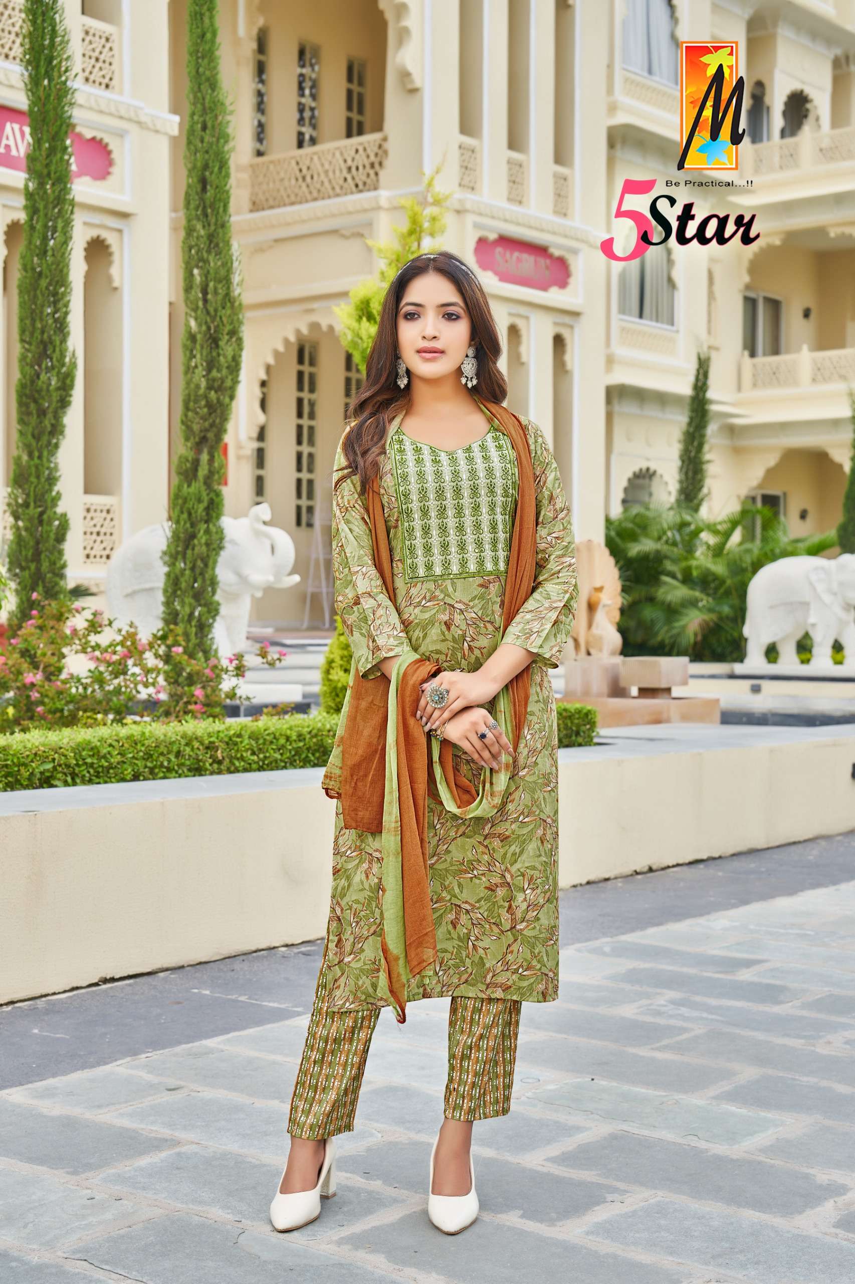 MASTER 5 STAR CAPSULE FOIL PRINT FANCY LADIES KURTI COMBO SET 