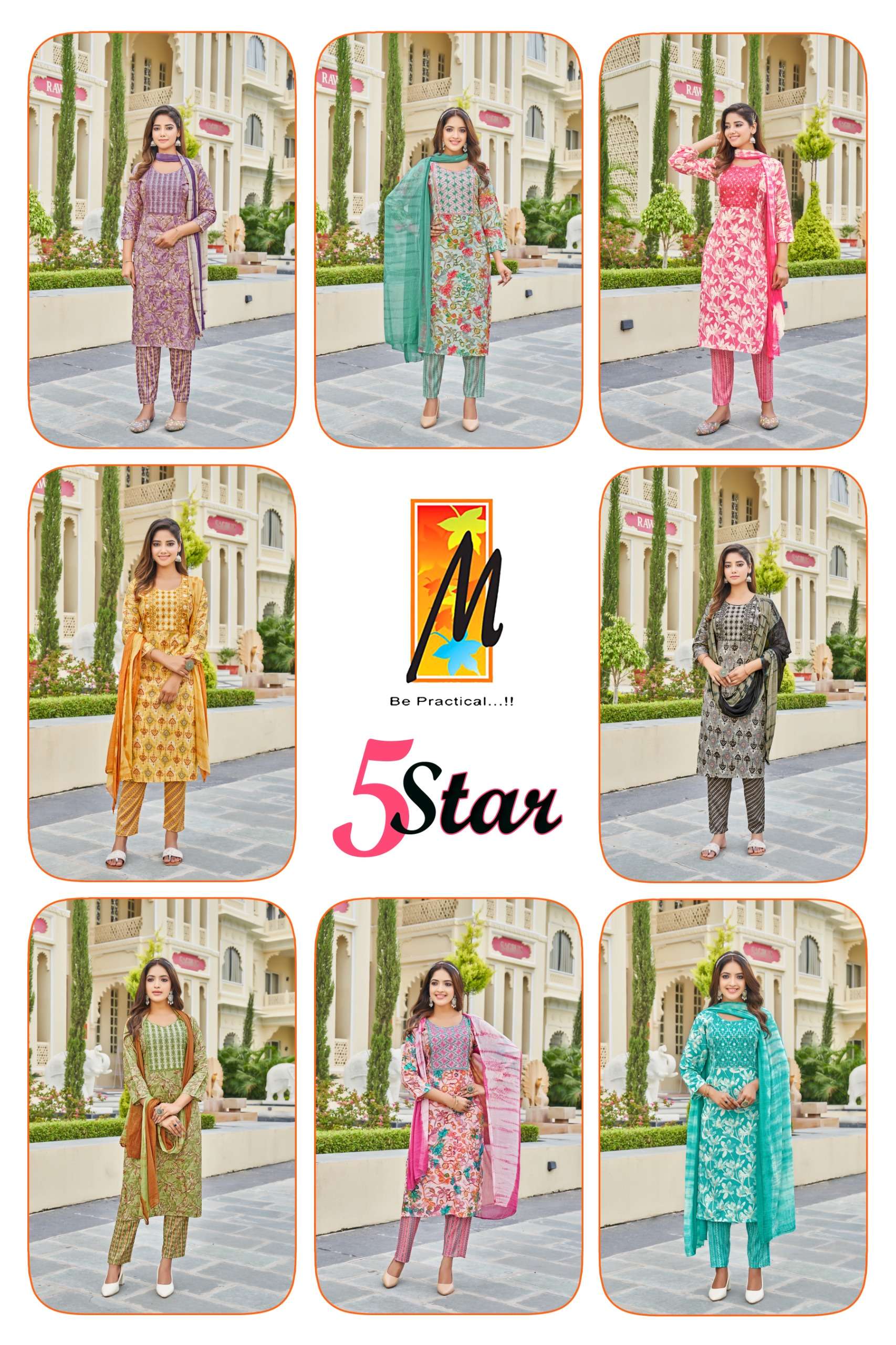 MASTER 5 STAR CAPSULE FOIL PRINT FANCY LADIES KURTI COMBO SET 